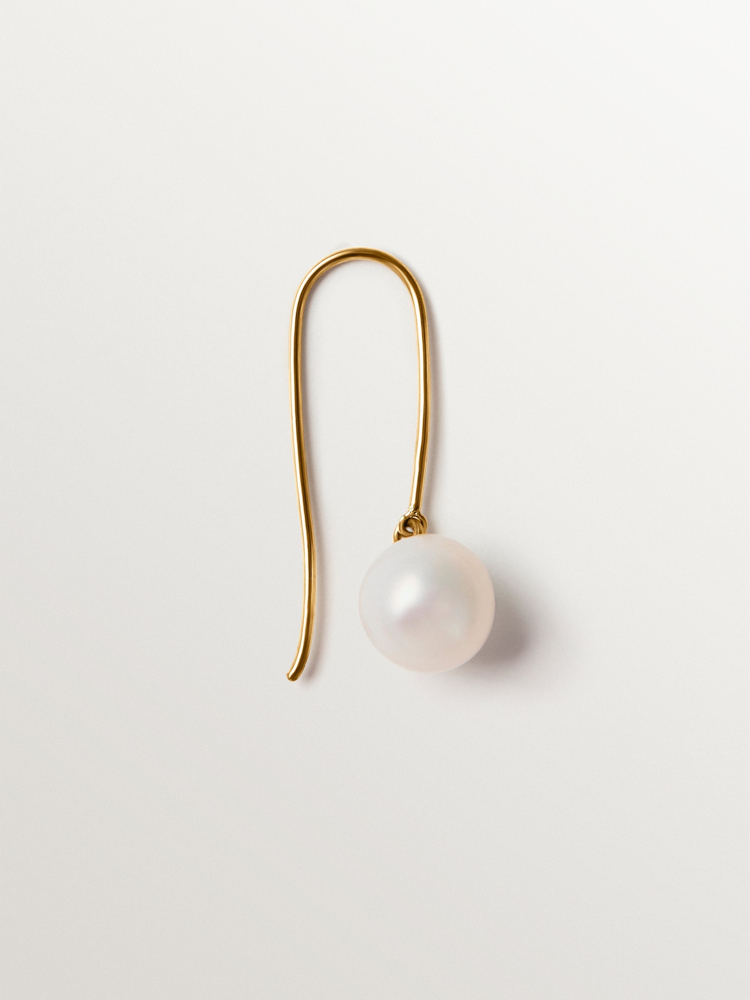 18K gold-plated 925 silver single earring with pearl