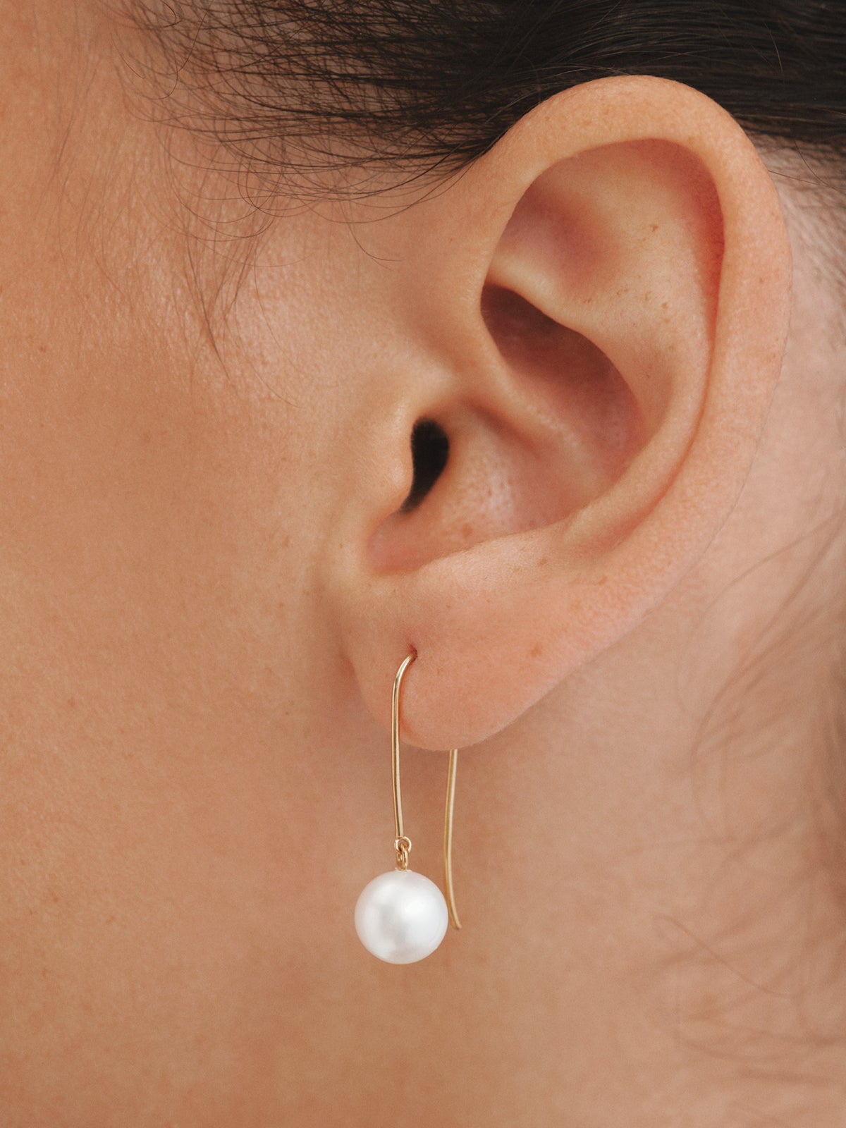 18K gold-plated 925 silver single earring with pearl