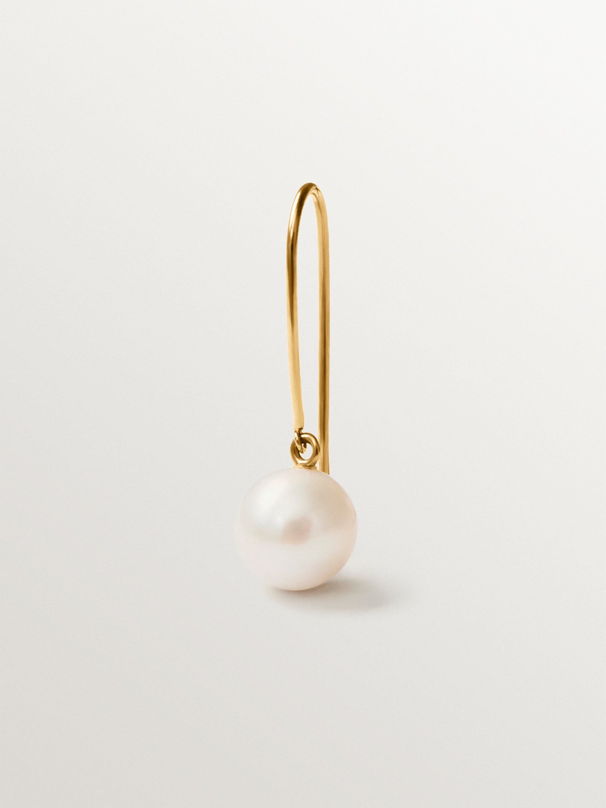 18K gold-plated 925 silver single earring with pearl