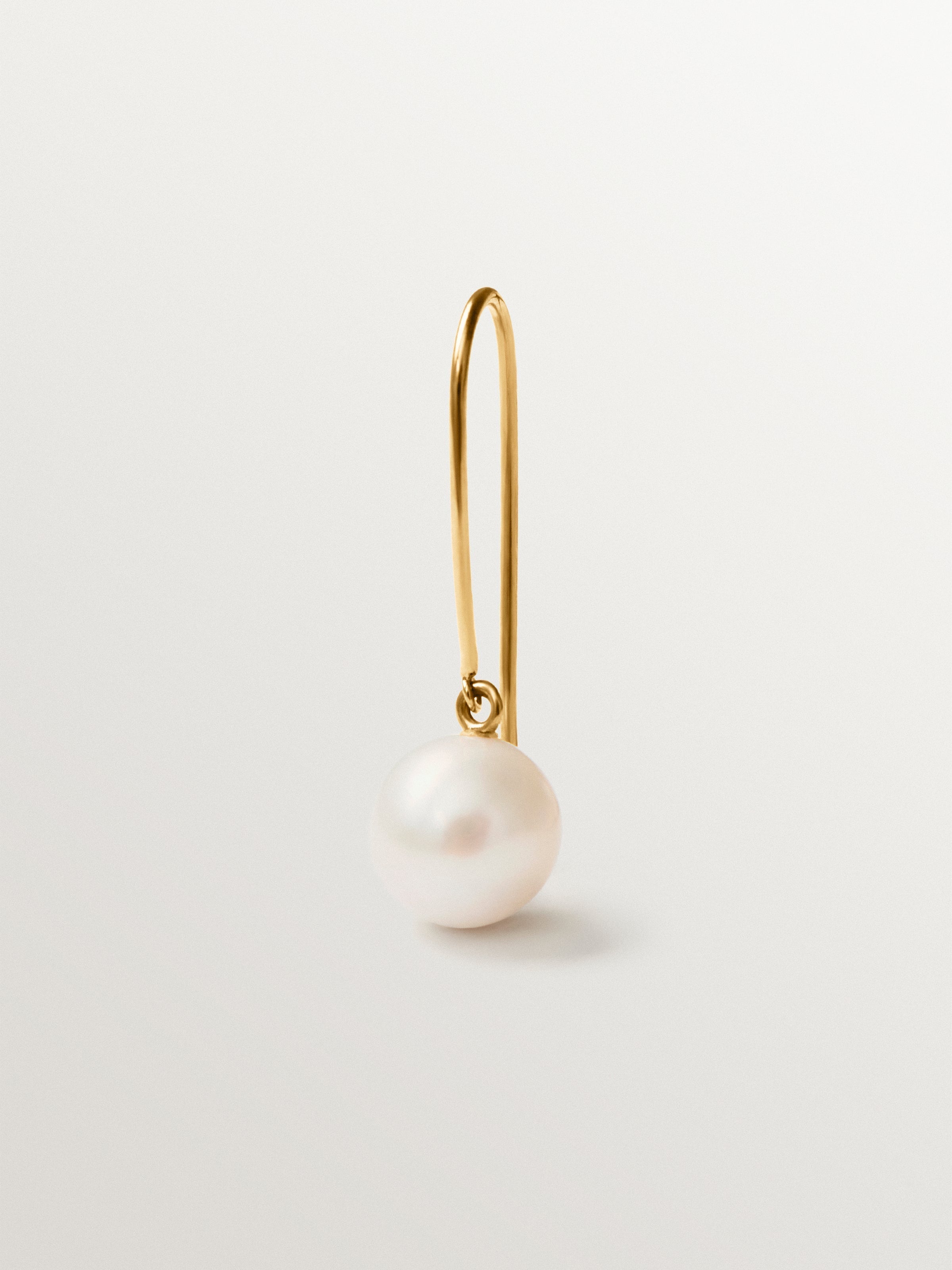 18K gold-plated 925 silver single earring with pearl
