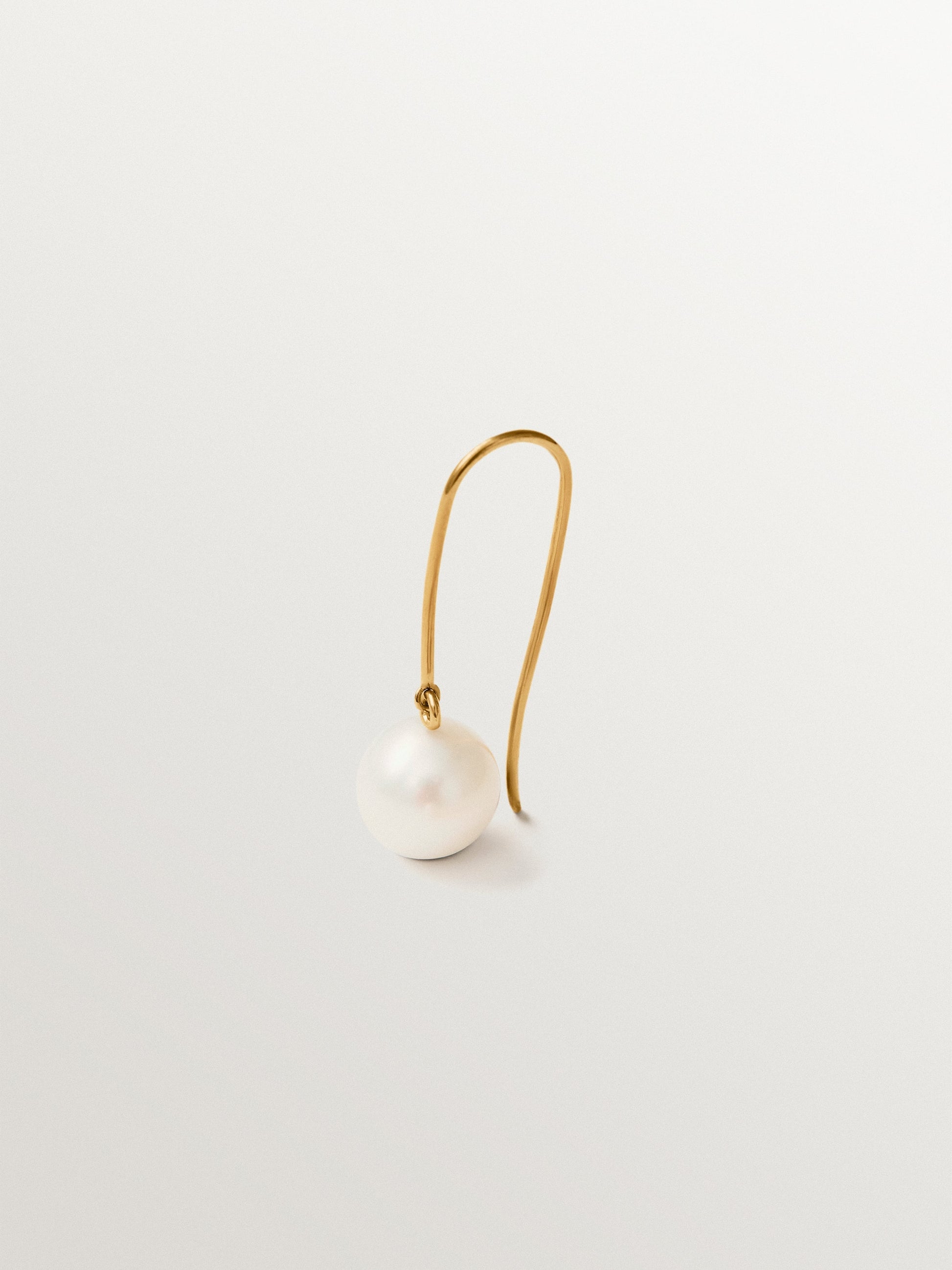 18K gold-plated 925 silver single earring with pearl
