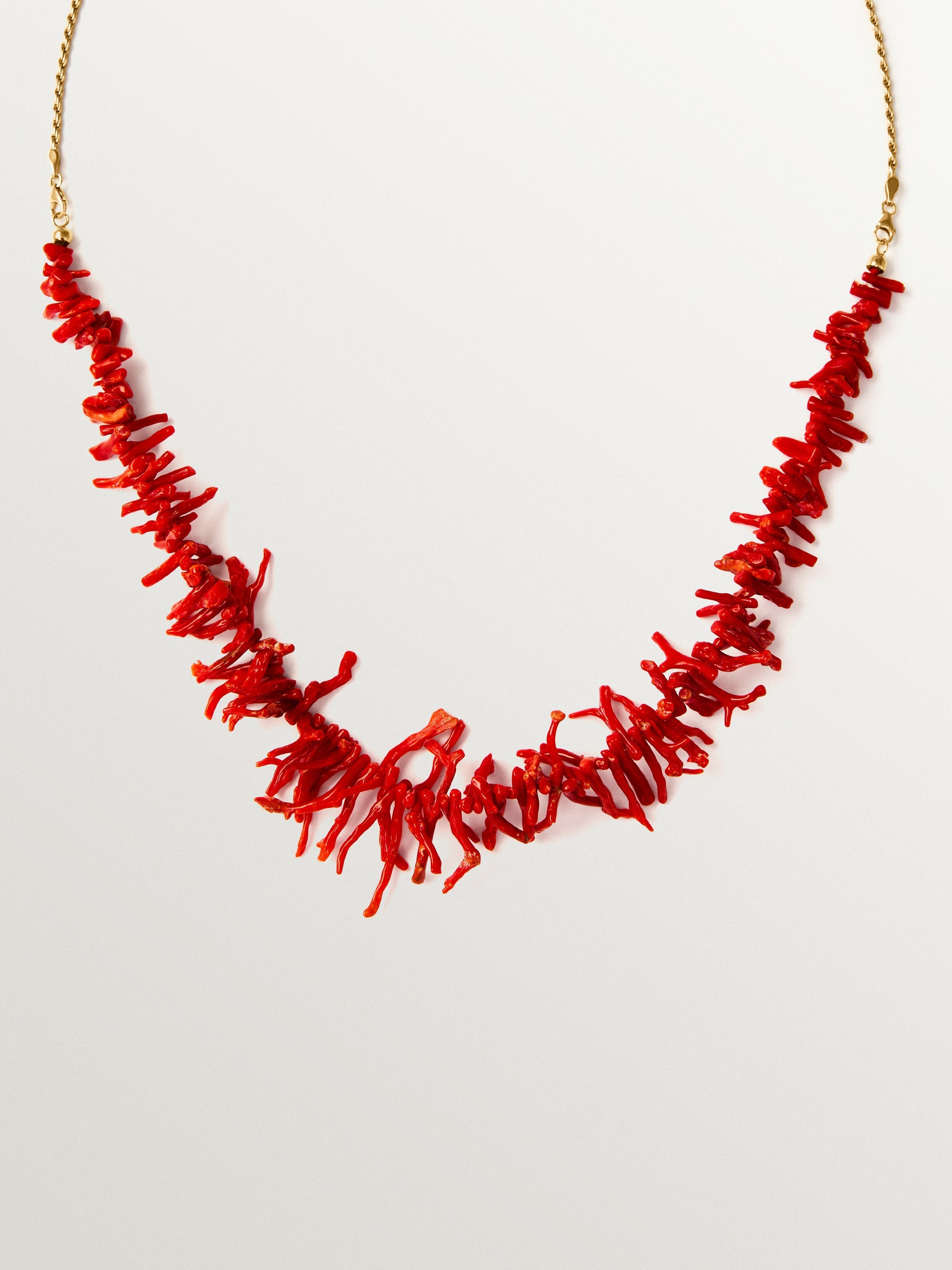 18K gold-plated 925 silver necklace with corals