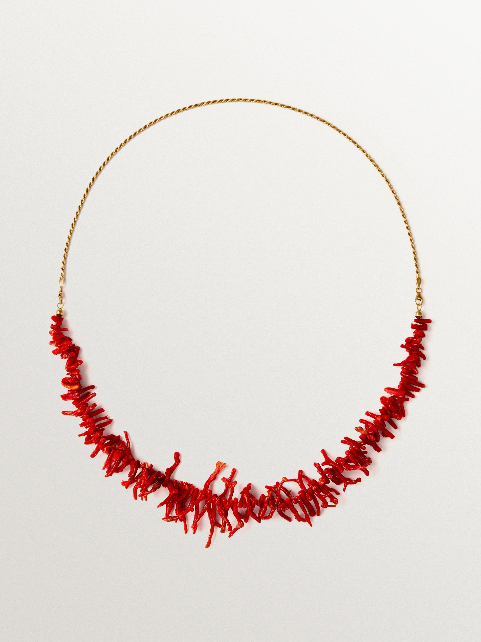 18K gold-plated 925 silver necklace with corals