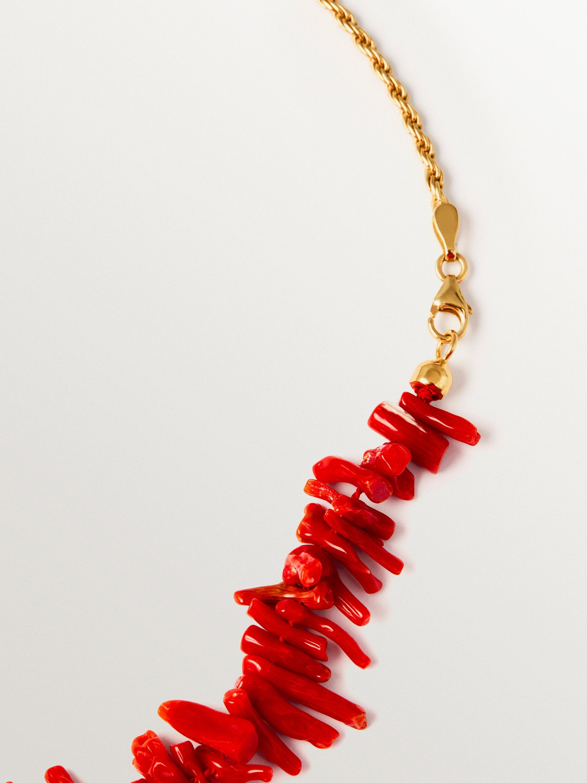 18K gold-plated 925 silver necklace with corals