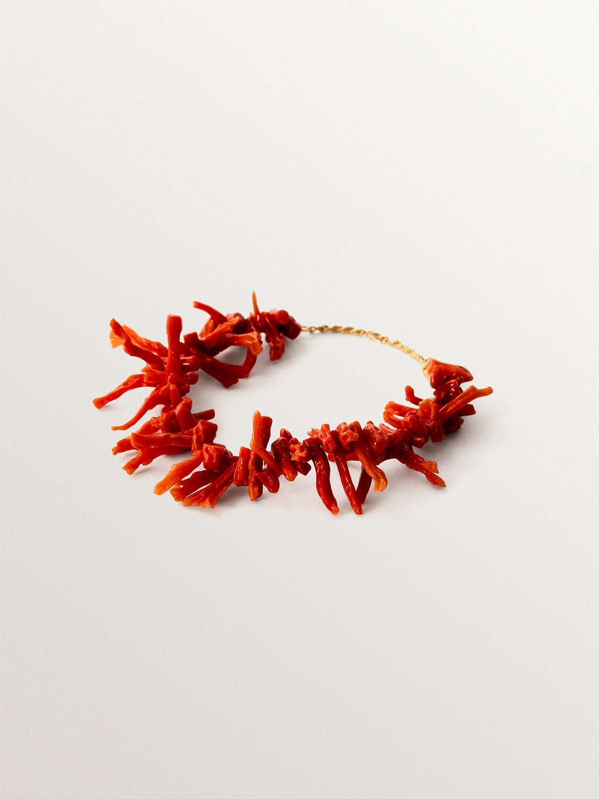 925 silver bracelet plated in 18K gold with corals