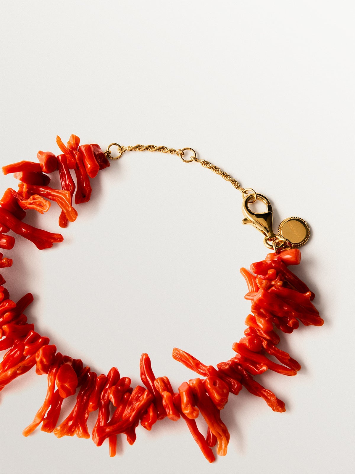 925 silver bracelet plated in 18K gold with corals