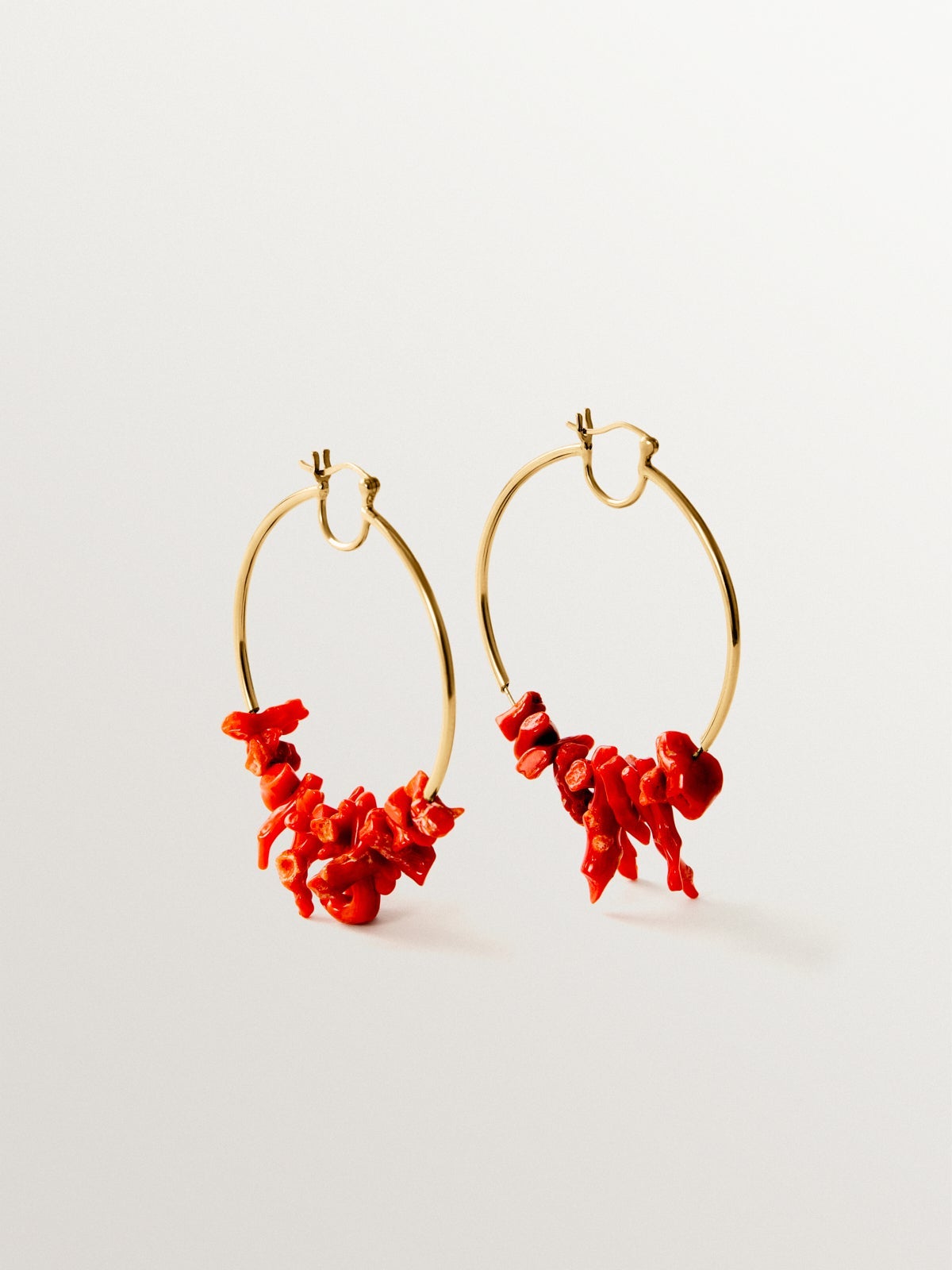 18K gold-plated 925 silver earrings with corals