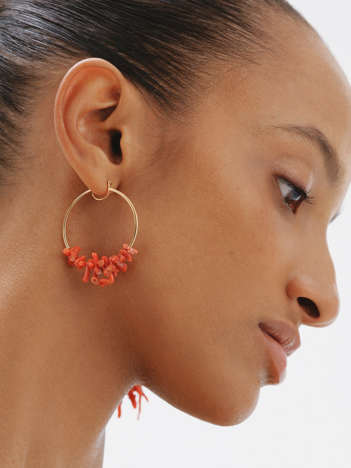 18K gold-plated 925 silver earrings with corals