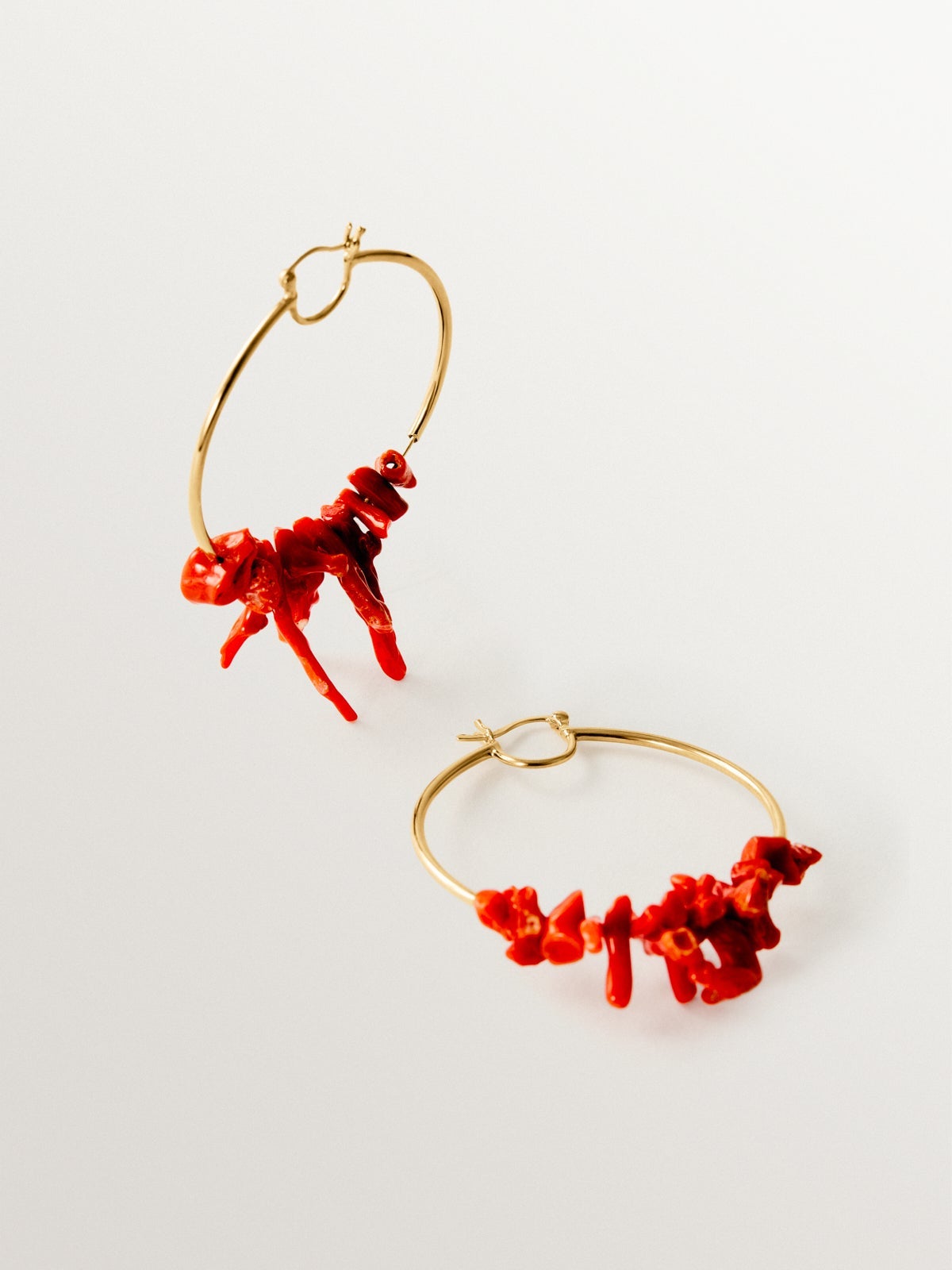 18K gold-plated 925 silver earrings with corals