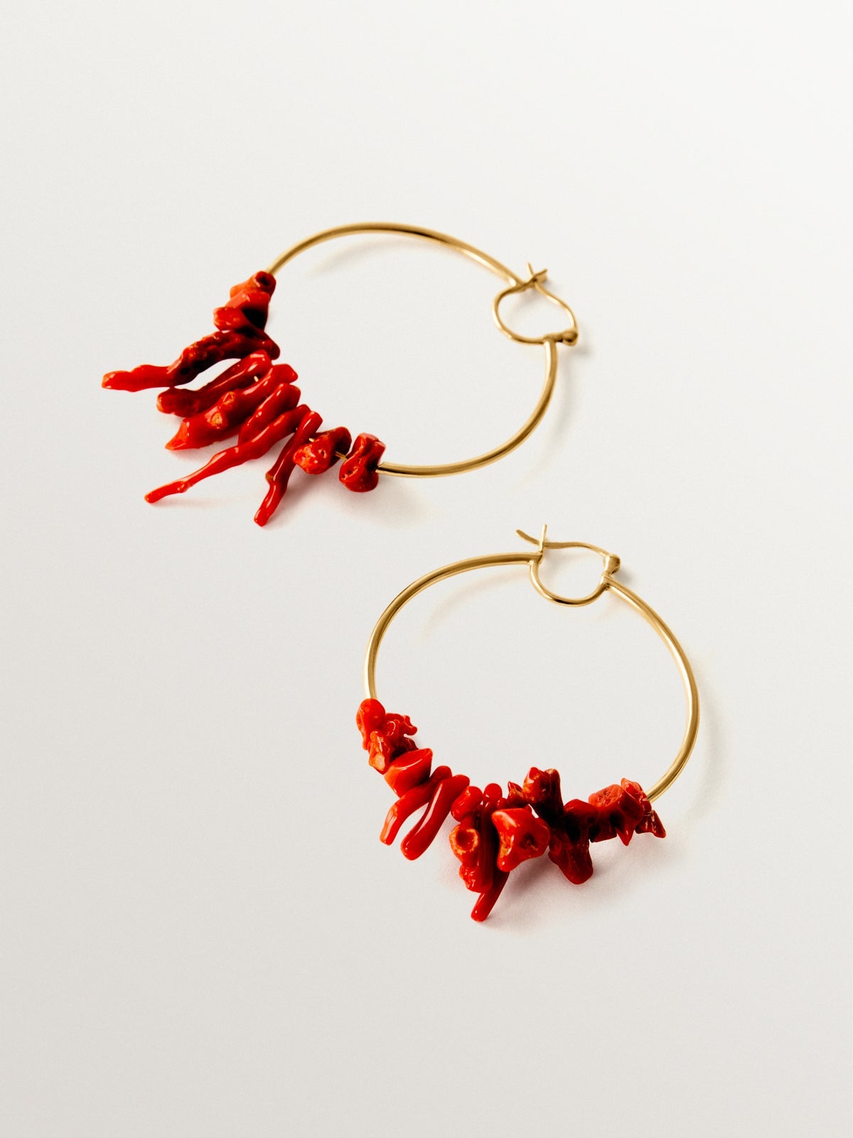 18K gold-plated 925 silver earrings with corals