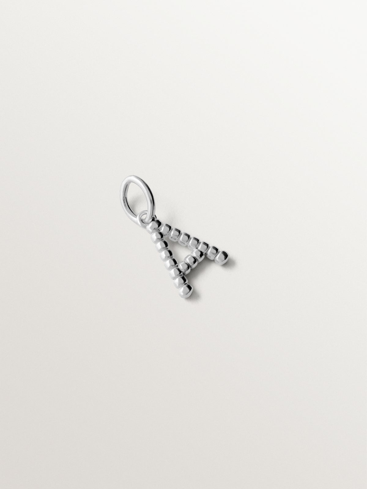 925 silver charm with letter A and sphere motifs