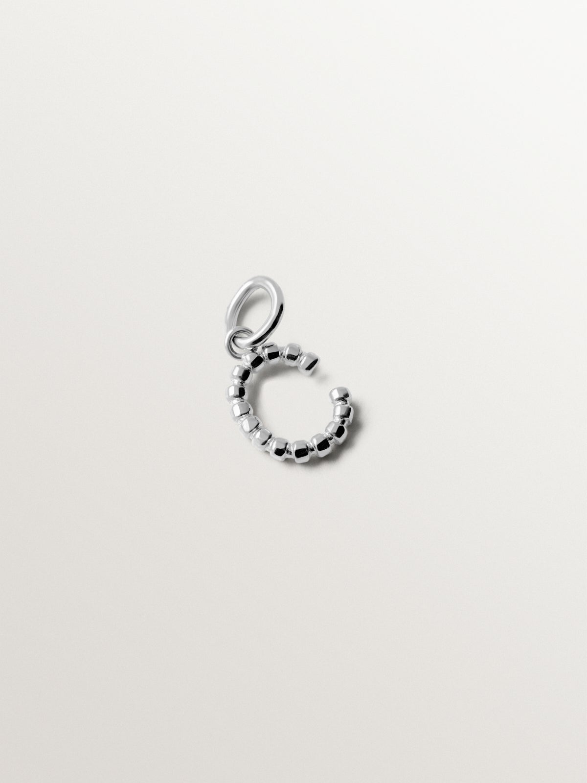 925 silver charm with letter C and sphere motifs