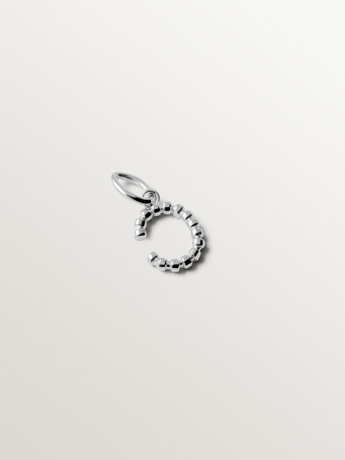 925 silver charm with letter C and sphere motifs