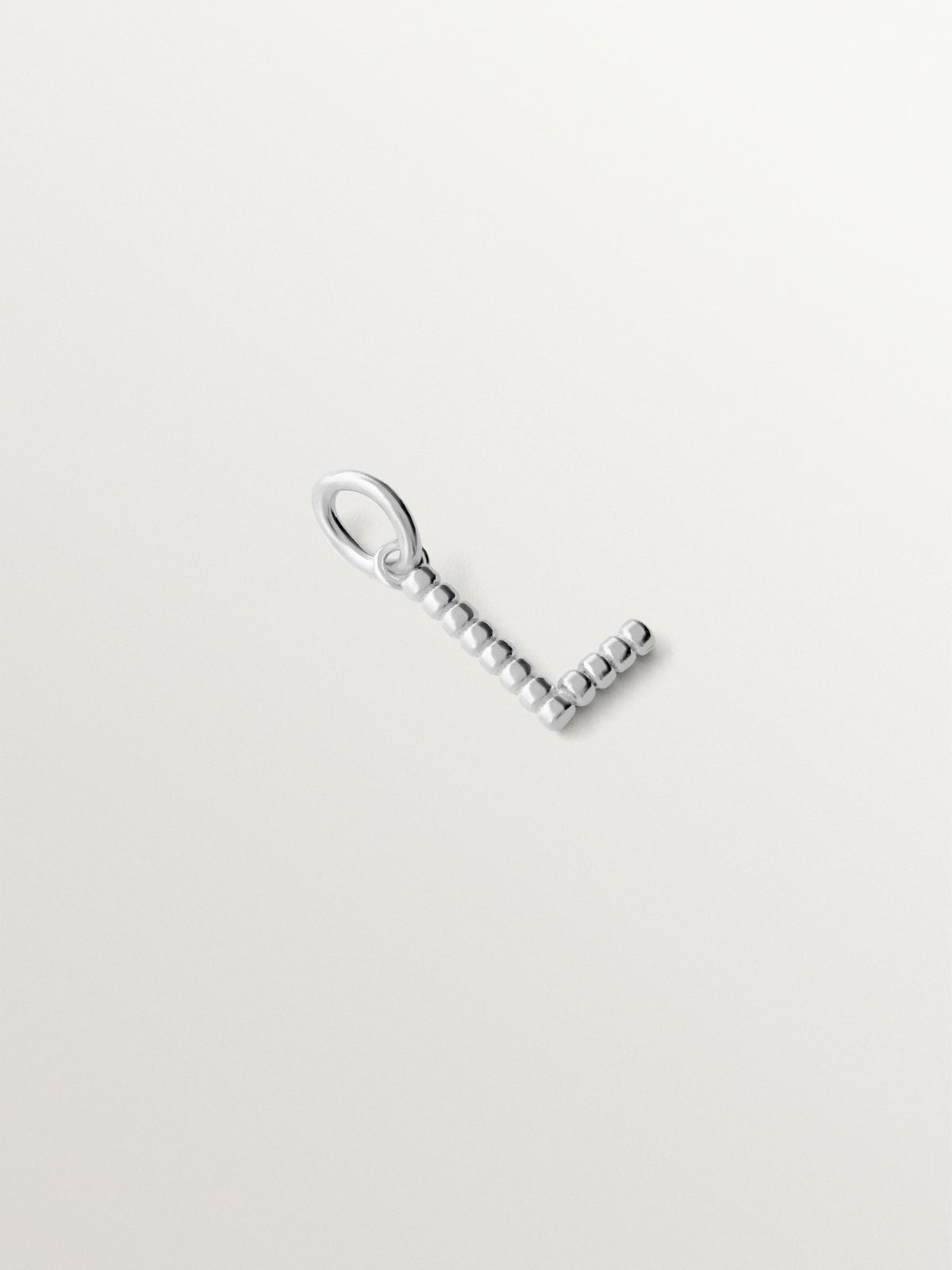 925 silver charm with letter L and sphere motifs