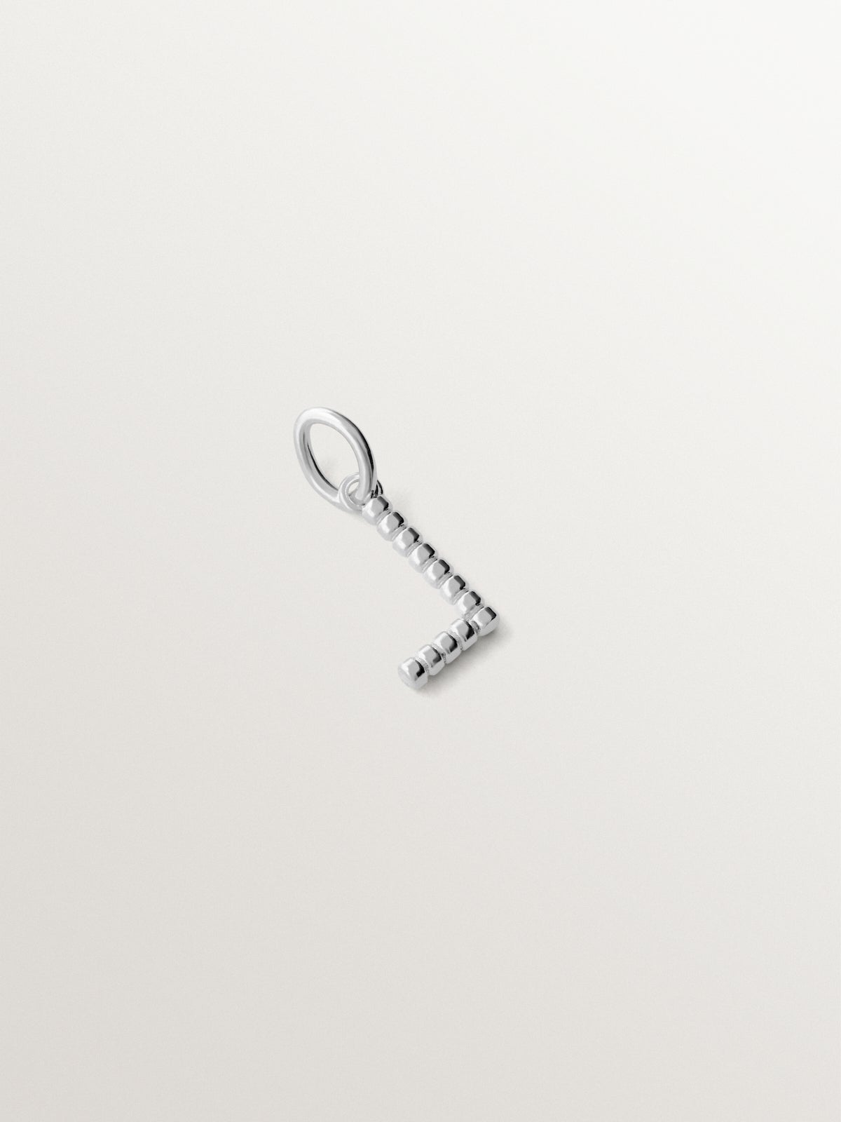 925 silver charm with letter L and sphere motifs
