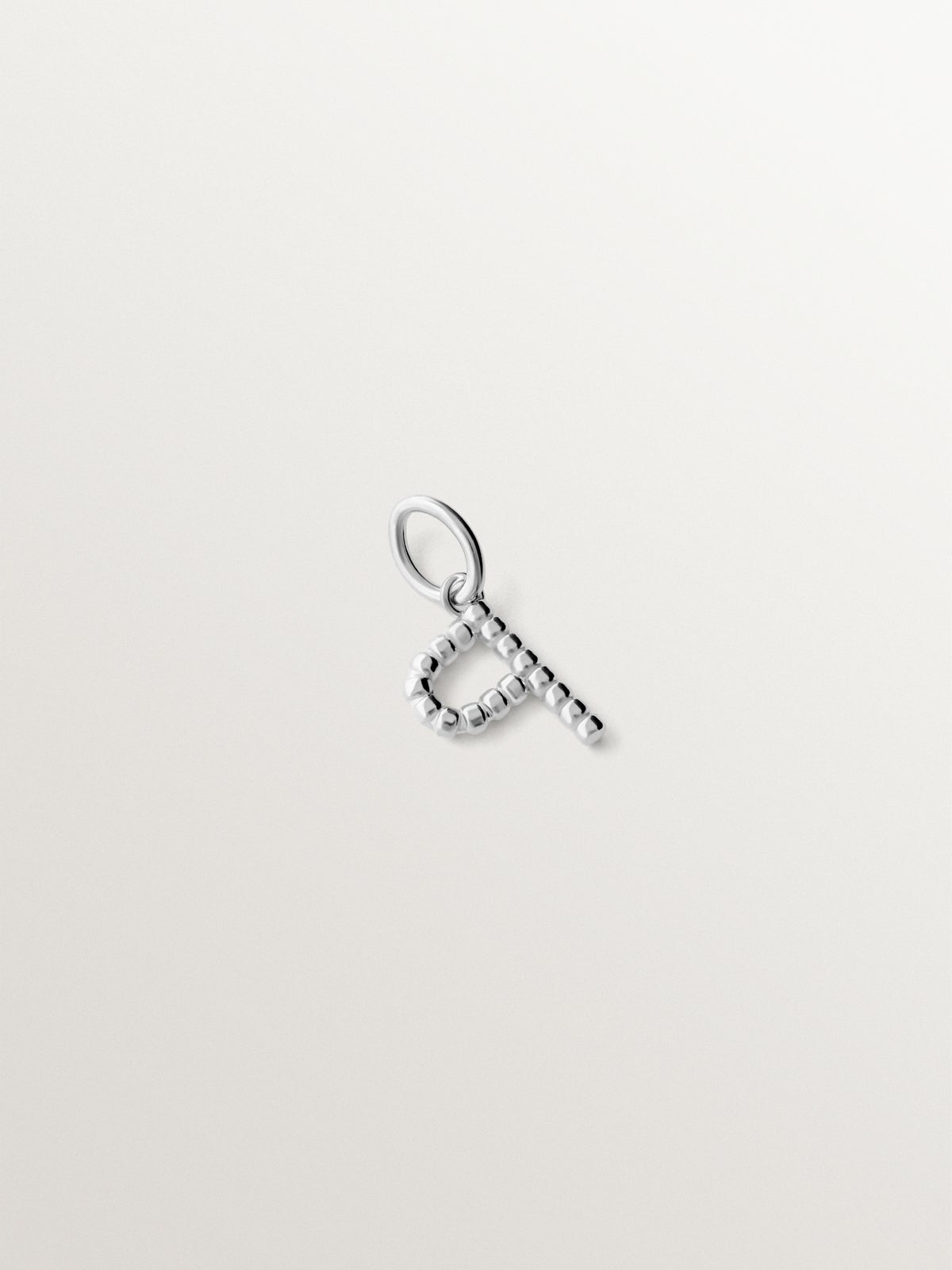 925 silver charm with letter P and sphere motifs