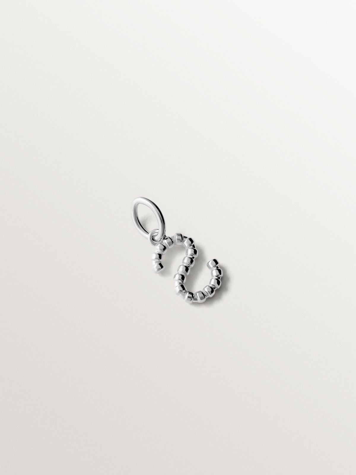 925 silver charm with letter S and sphere motifs