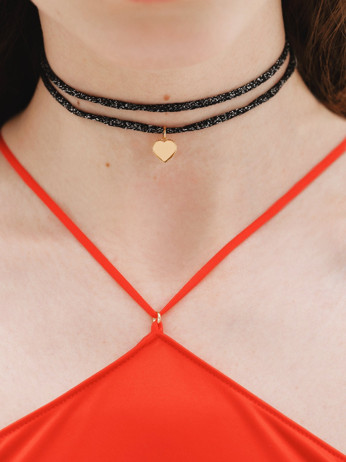 Heart charm in silver plated in 18K yellow gold
