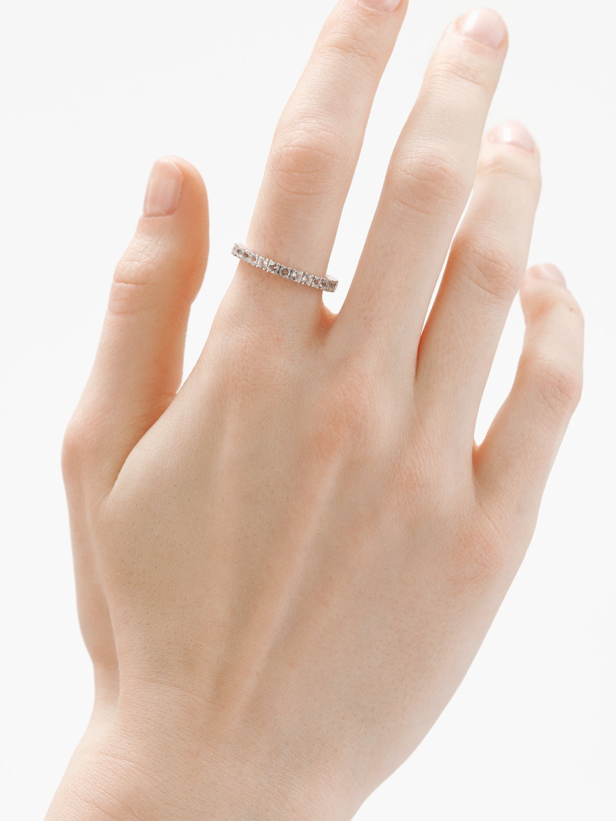 925 silver wedding ring with white topaz