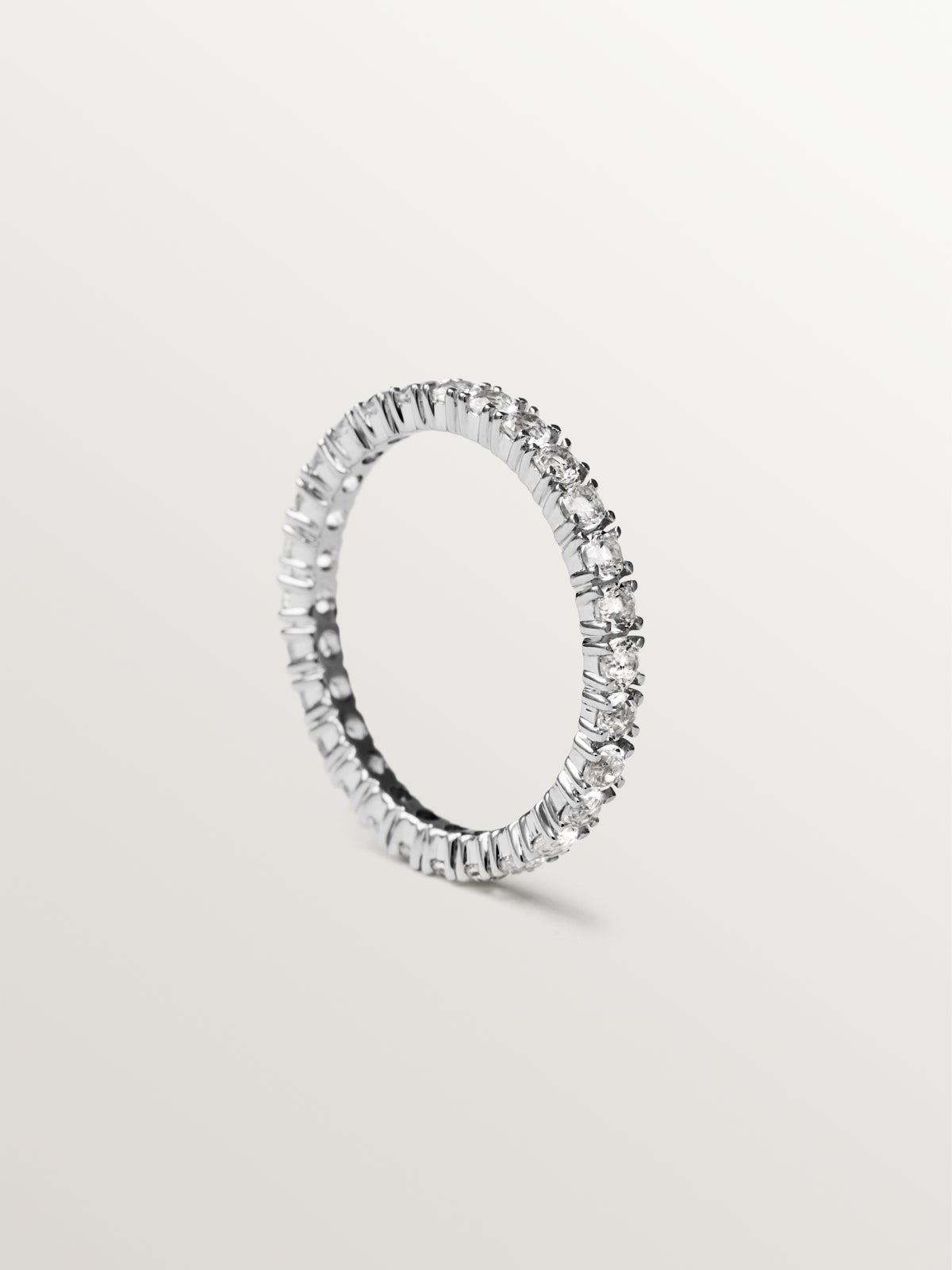 925 silver wedding ring with white topaz