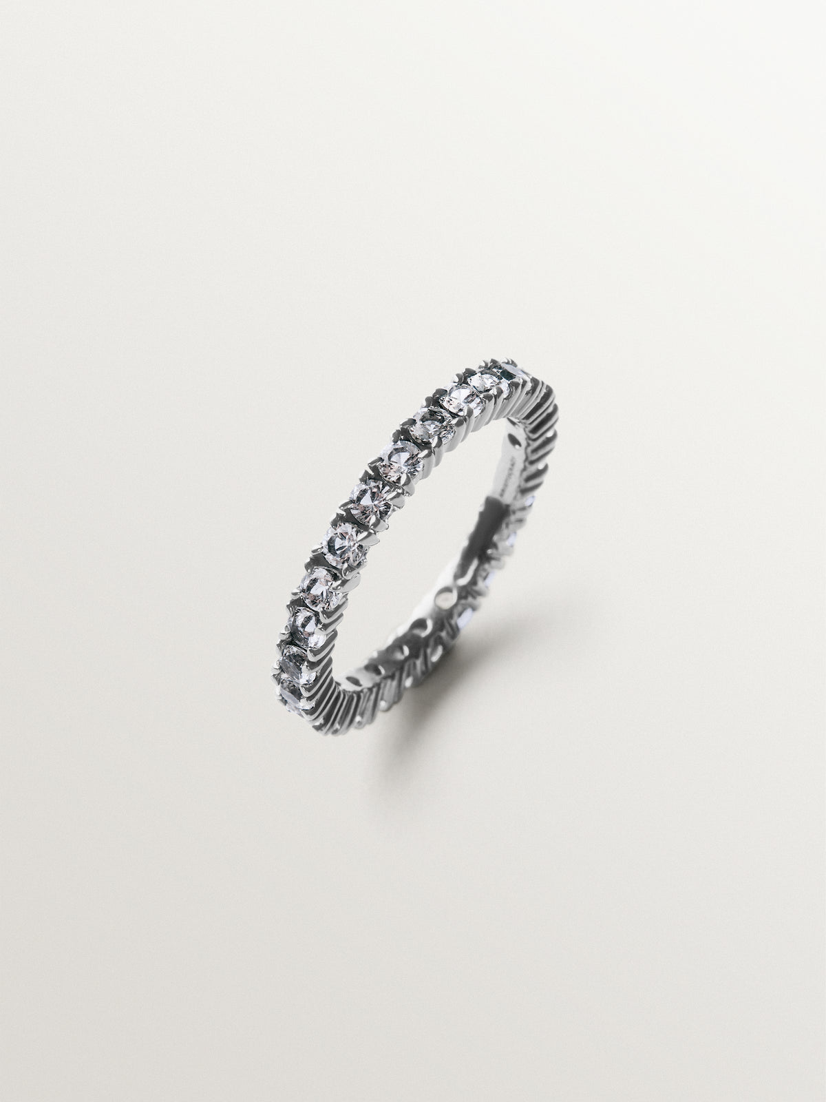925 silver ring with white topaz