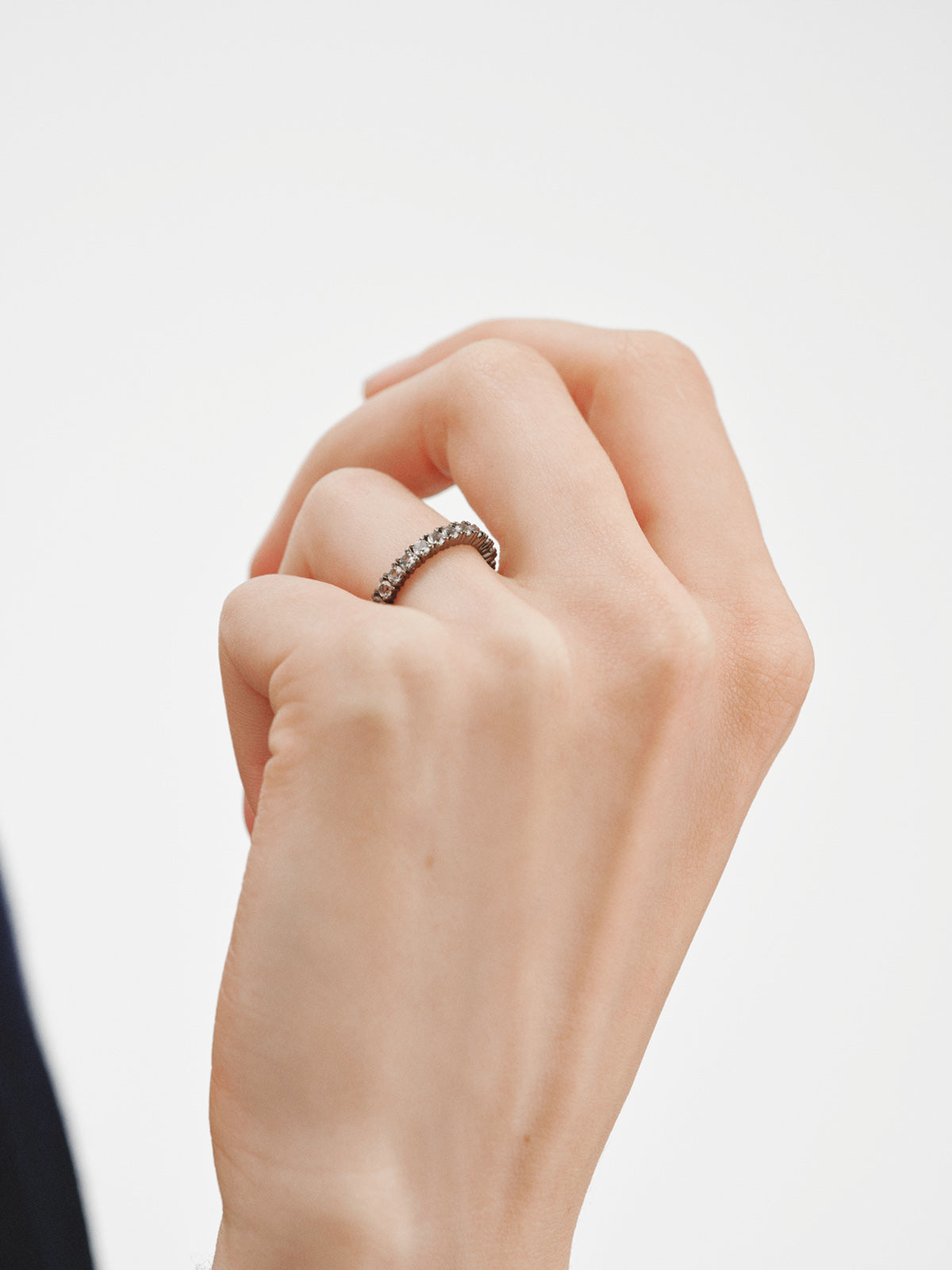 925 silver ring with white topaz