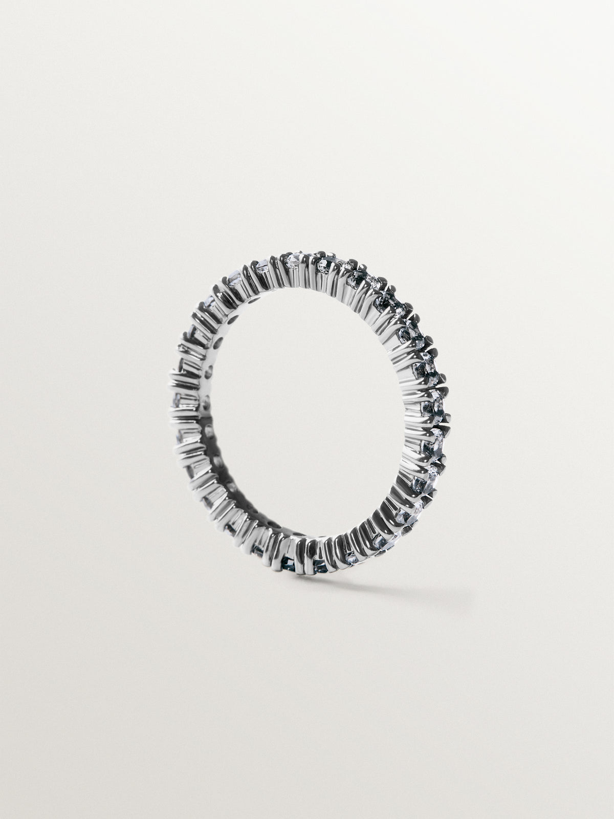 925 silver ring with white topaz