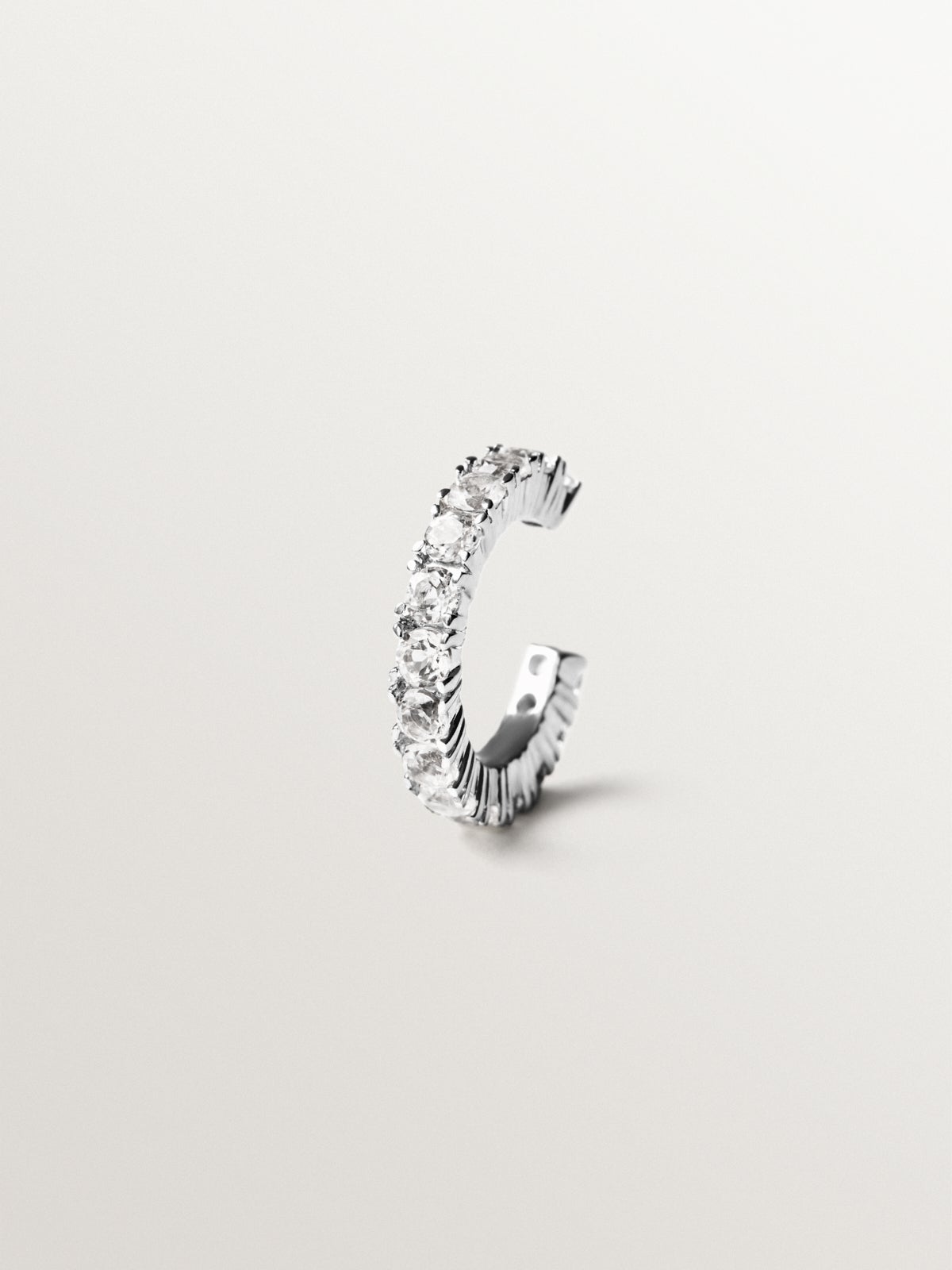 925 silver earcuff earring with white topaz