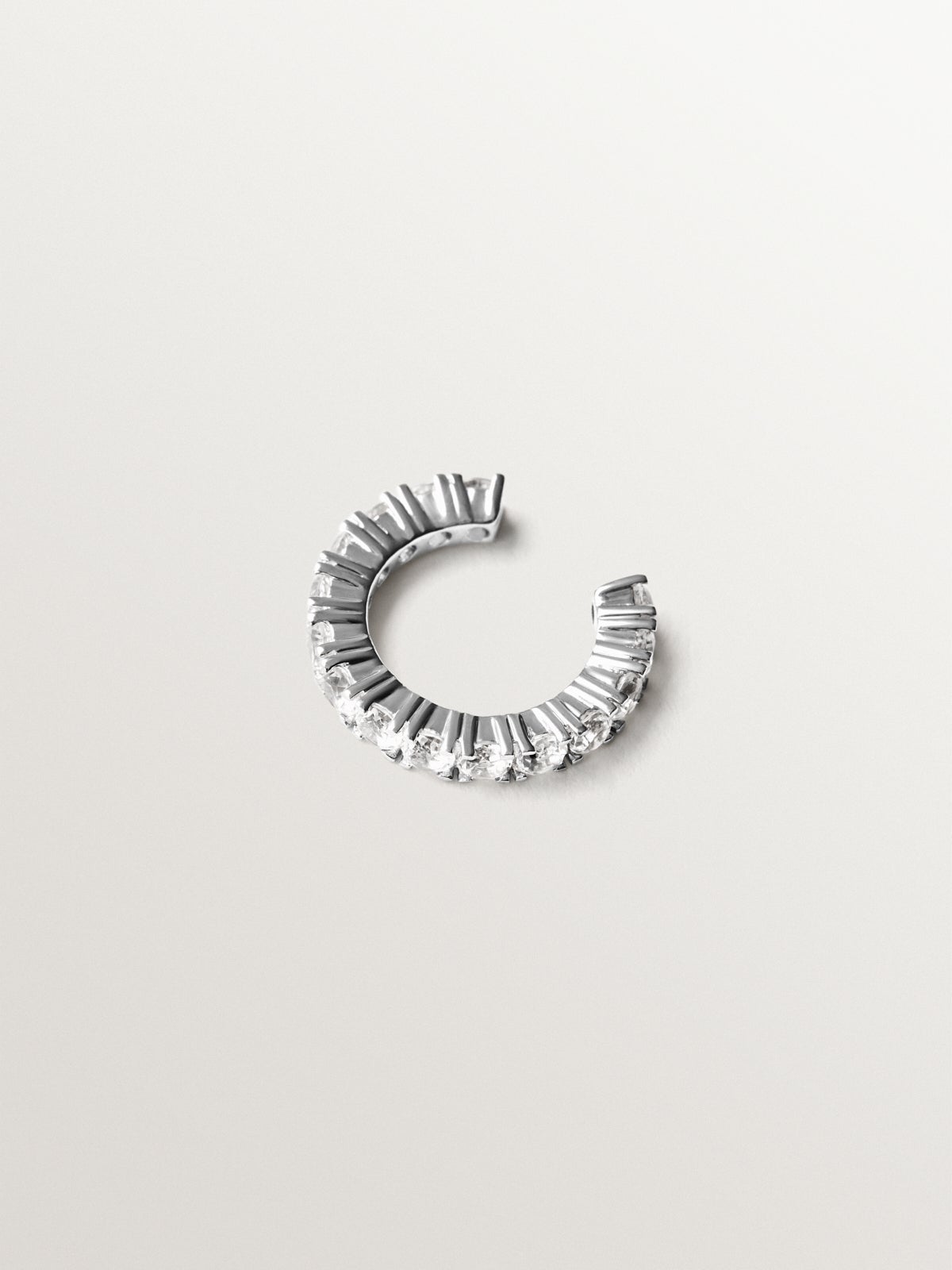 925 silver earcuff earring with white topaz