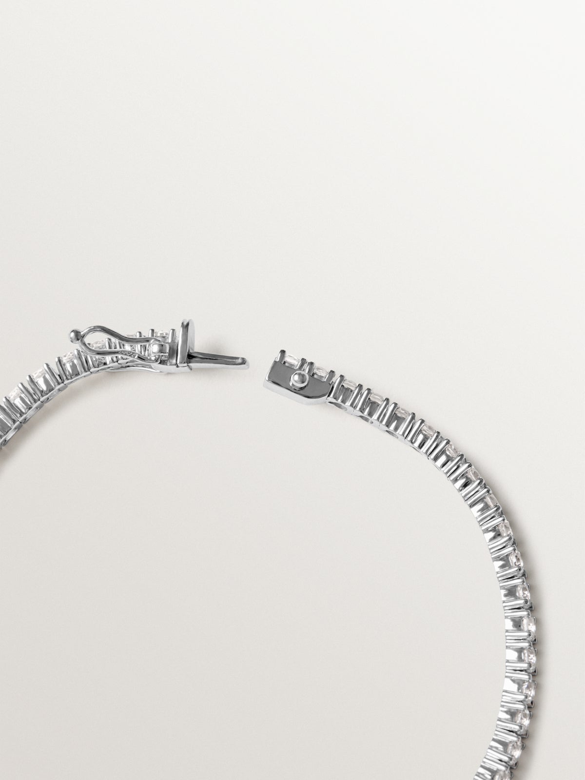 925 silver rivière bracelet with white topaz