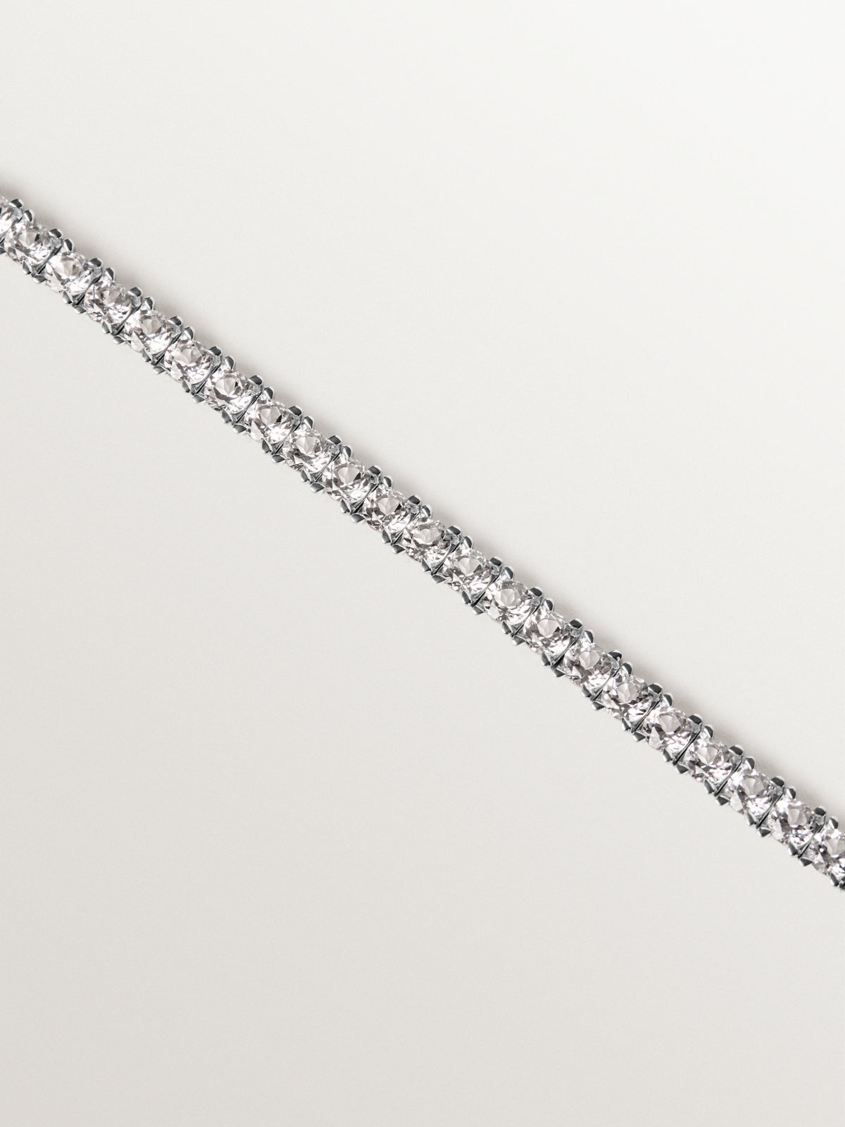 925 silver rivière bracelet with white topaz
