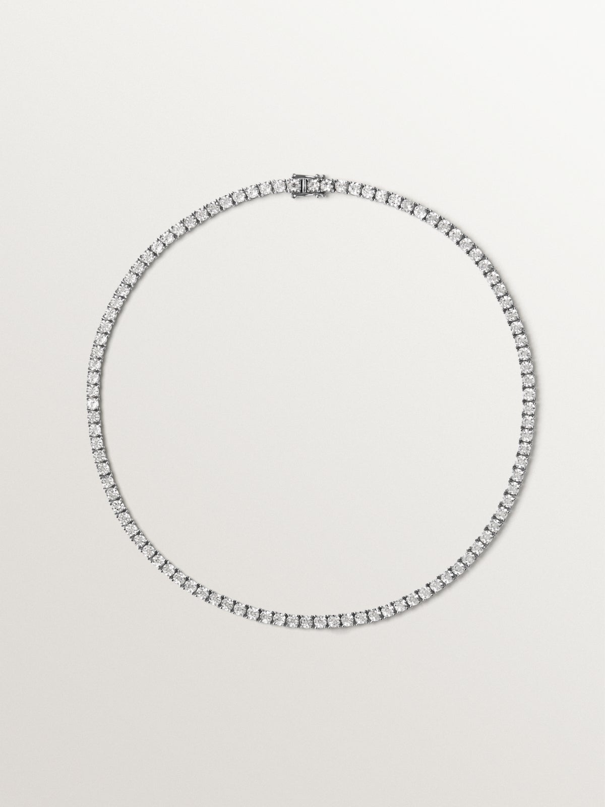 925 silver rivière necklace with white topaz