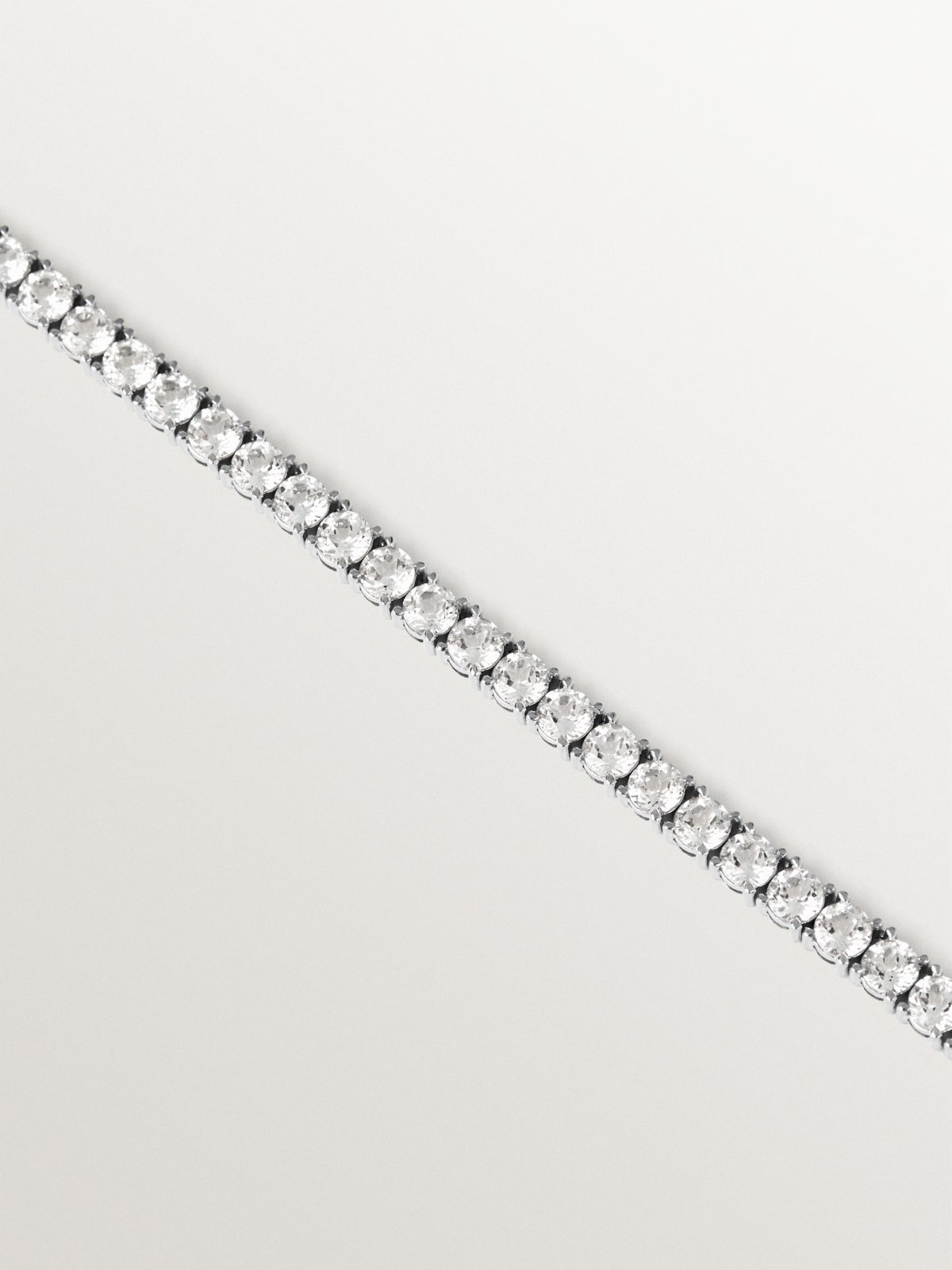 925 silver rivière necklace with white topaz