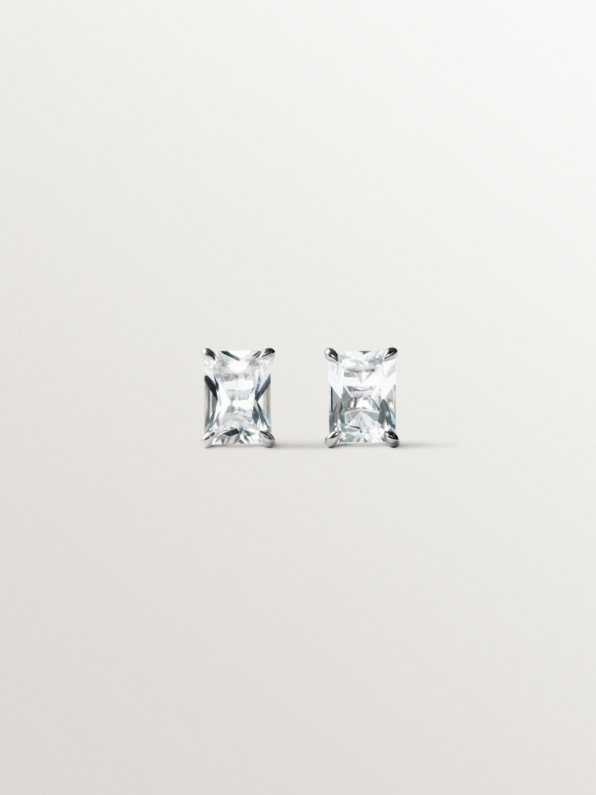 925 silver stud earrings with white quartz