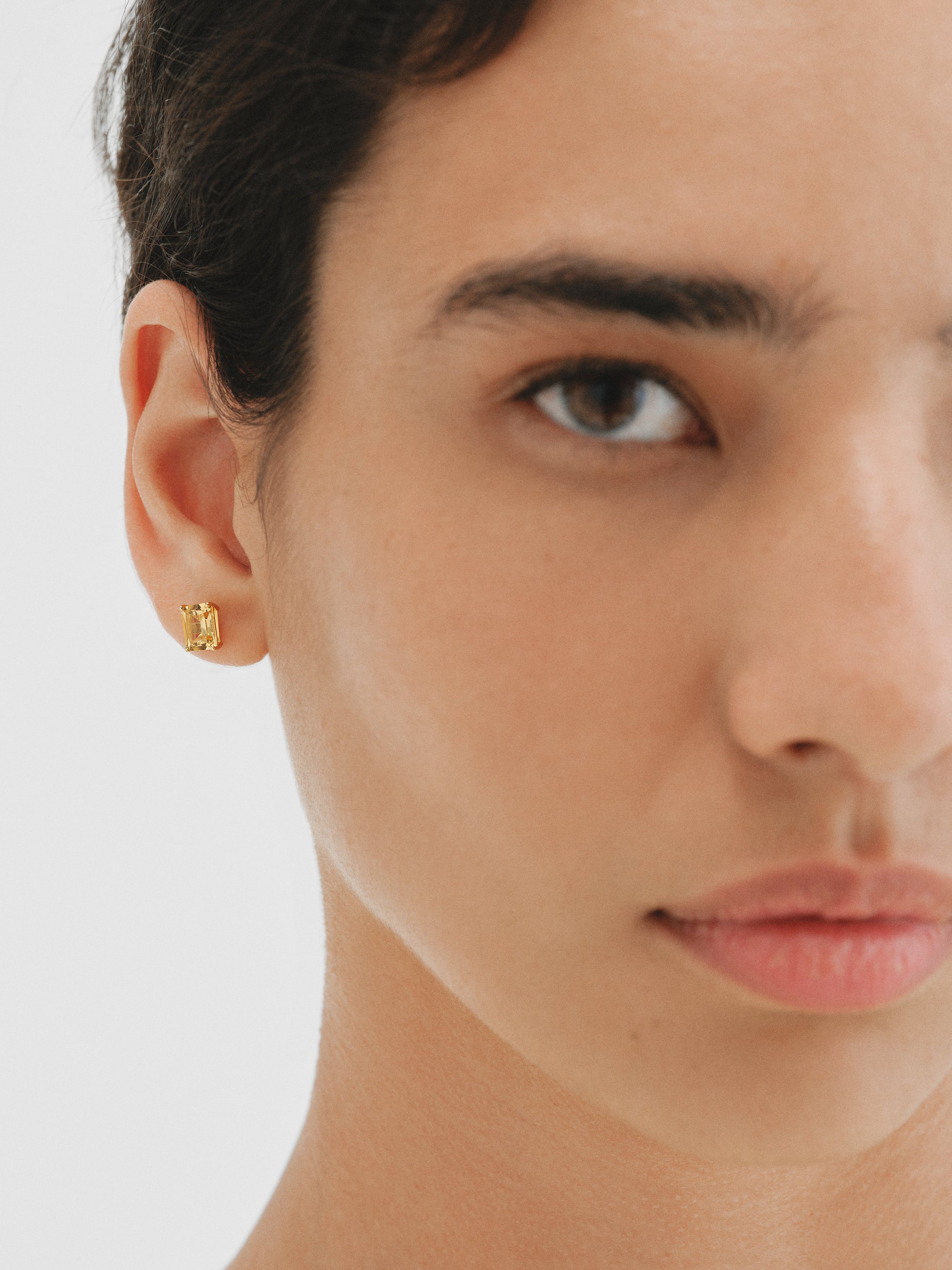 Pendientes de plata 925 bañada en oro amarillo de 18K con citrinos verdes
