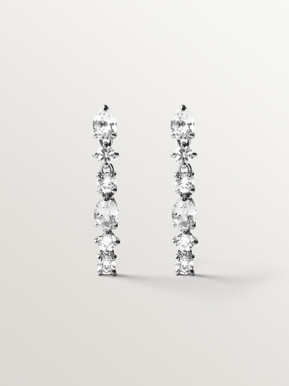 925 silver earrings with white topaz