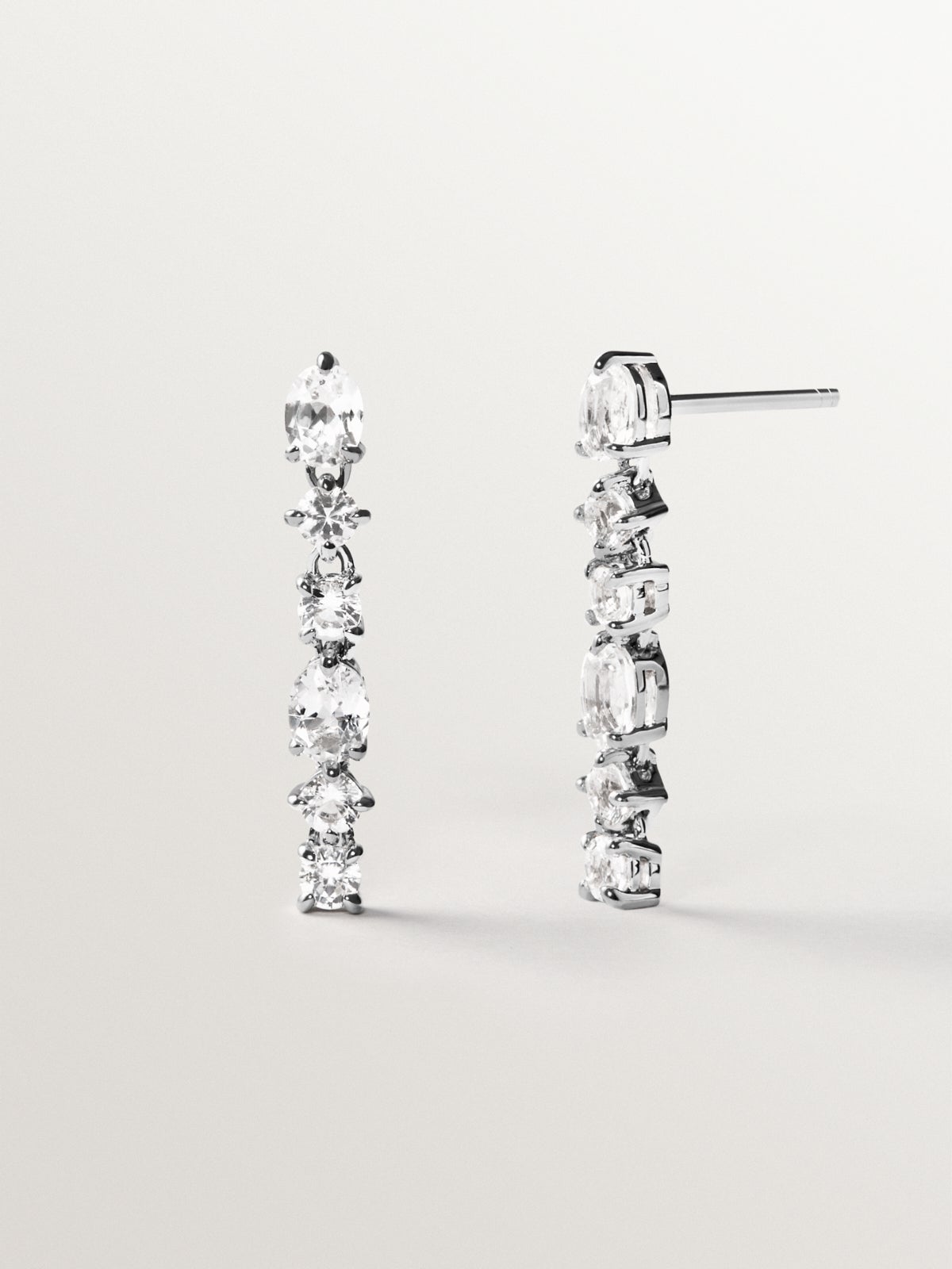 925 silver earrings with white topaz