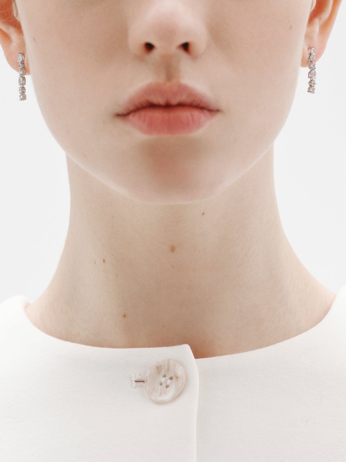 925 silver earrings with white topaz