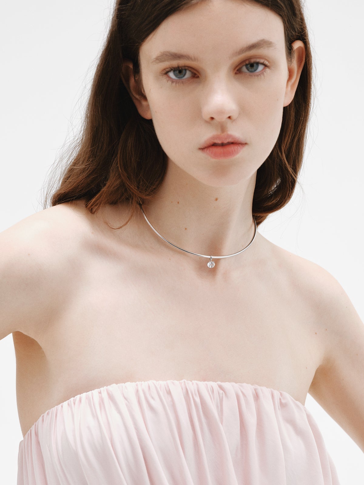 925 Silver Necklace with White Quartz