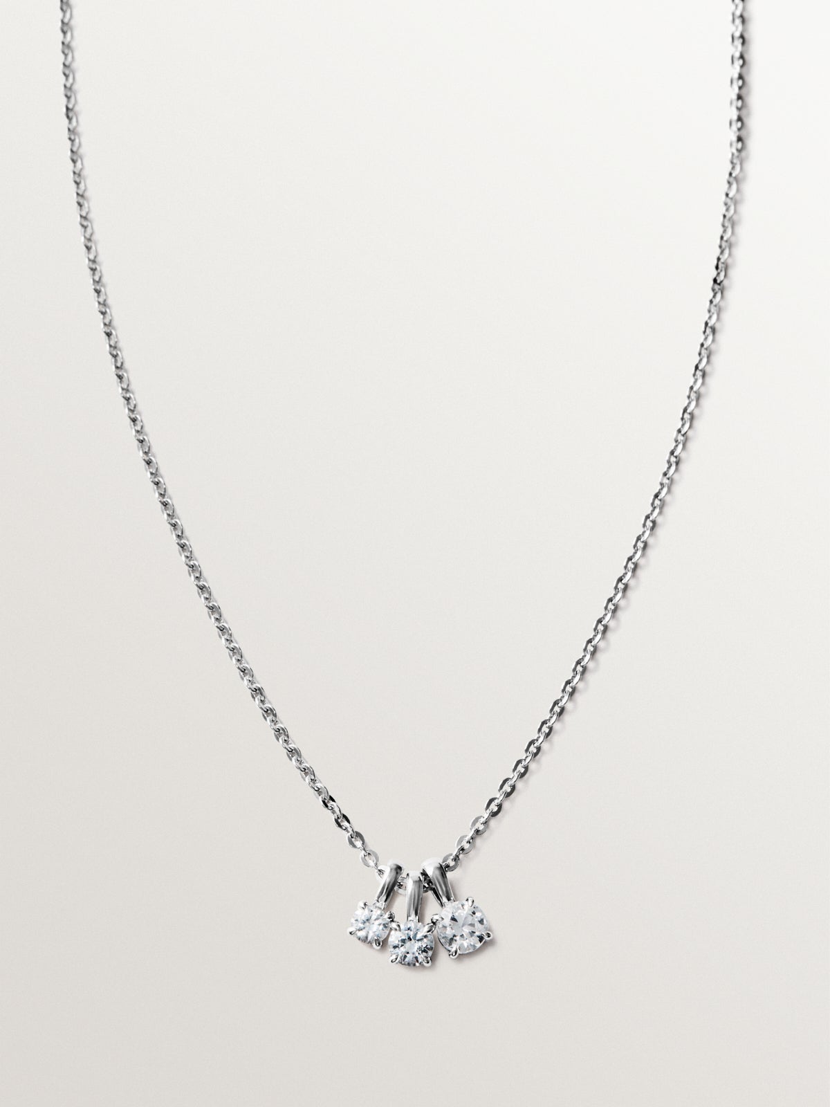 925 silver necklace with white quartz