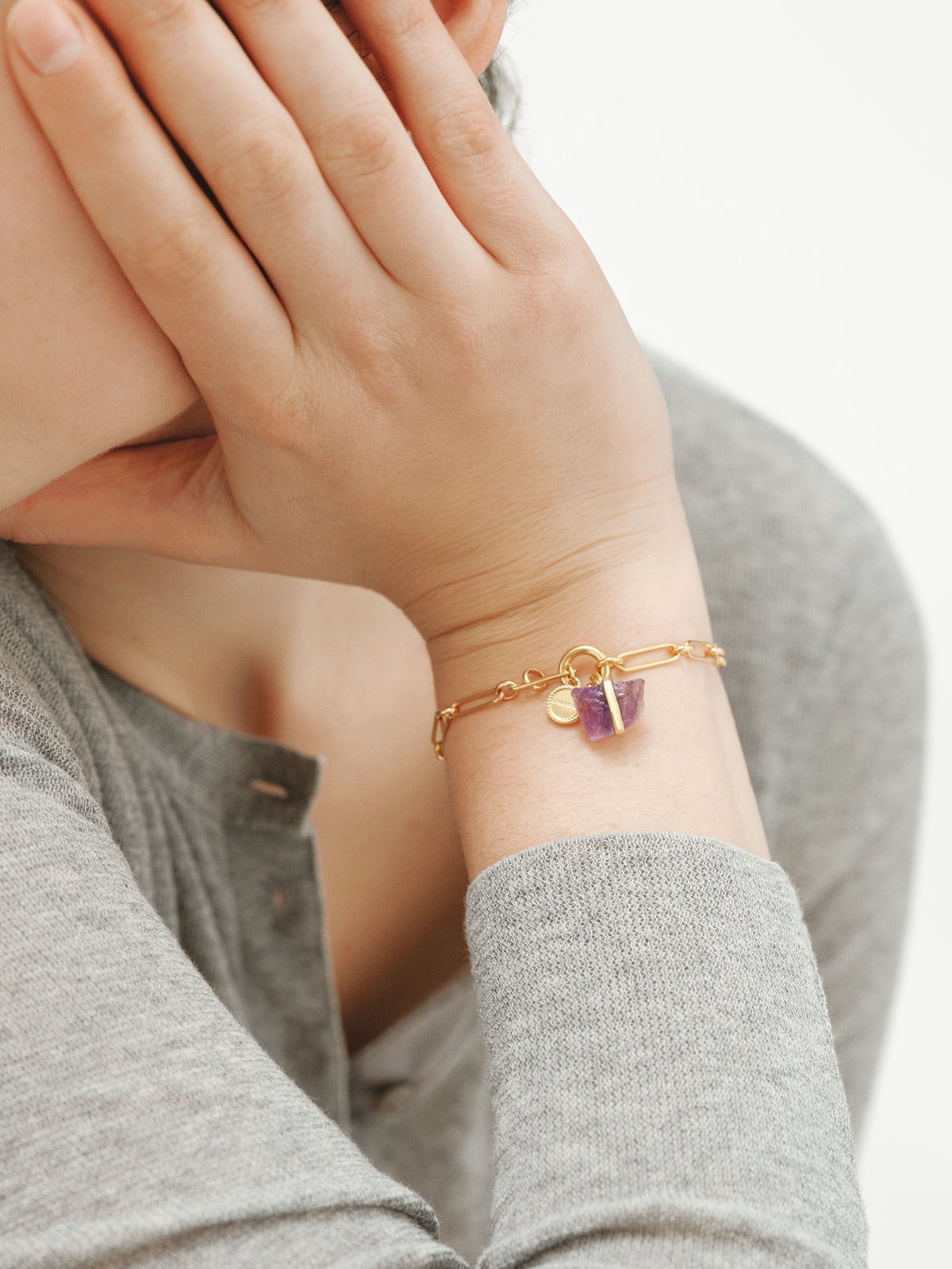 February birthstone charm with amethyst