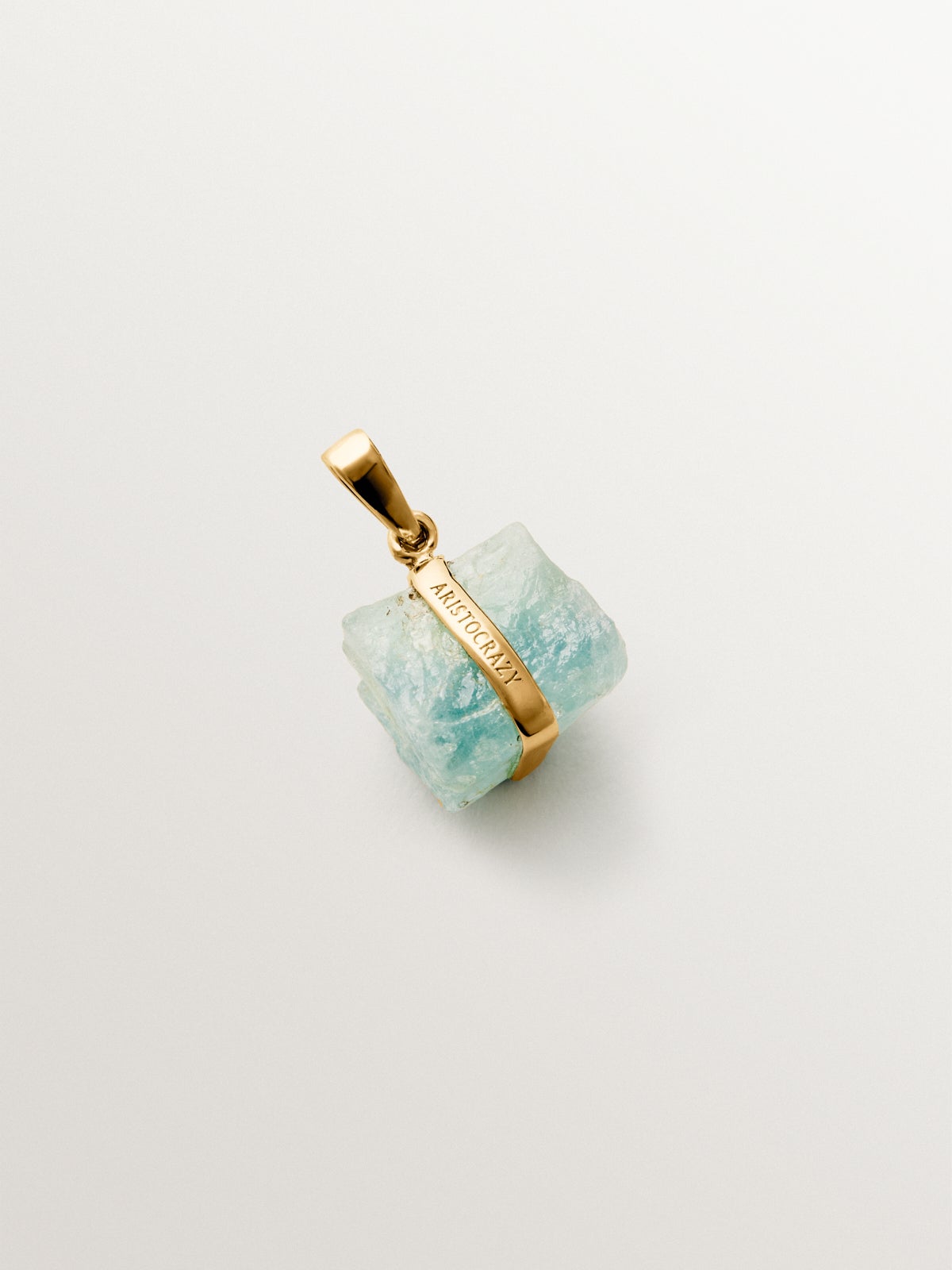 March birthstone charm with aquamarine
