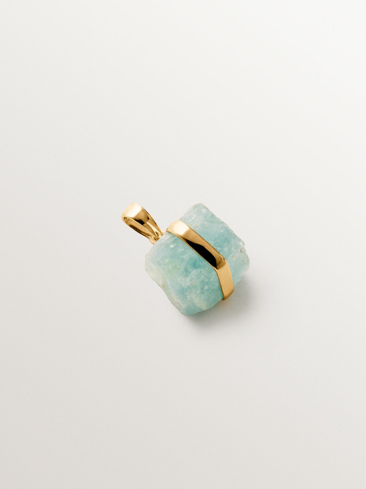 March birthstone charm with aquamarine