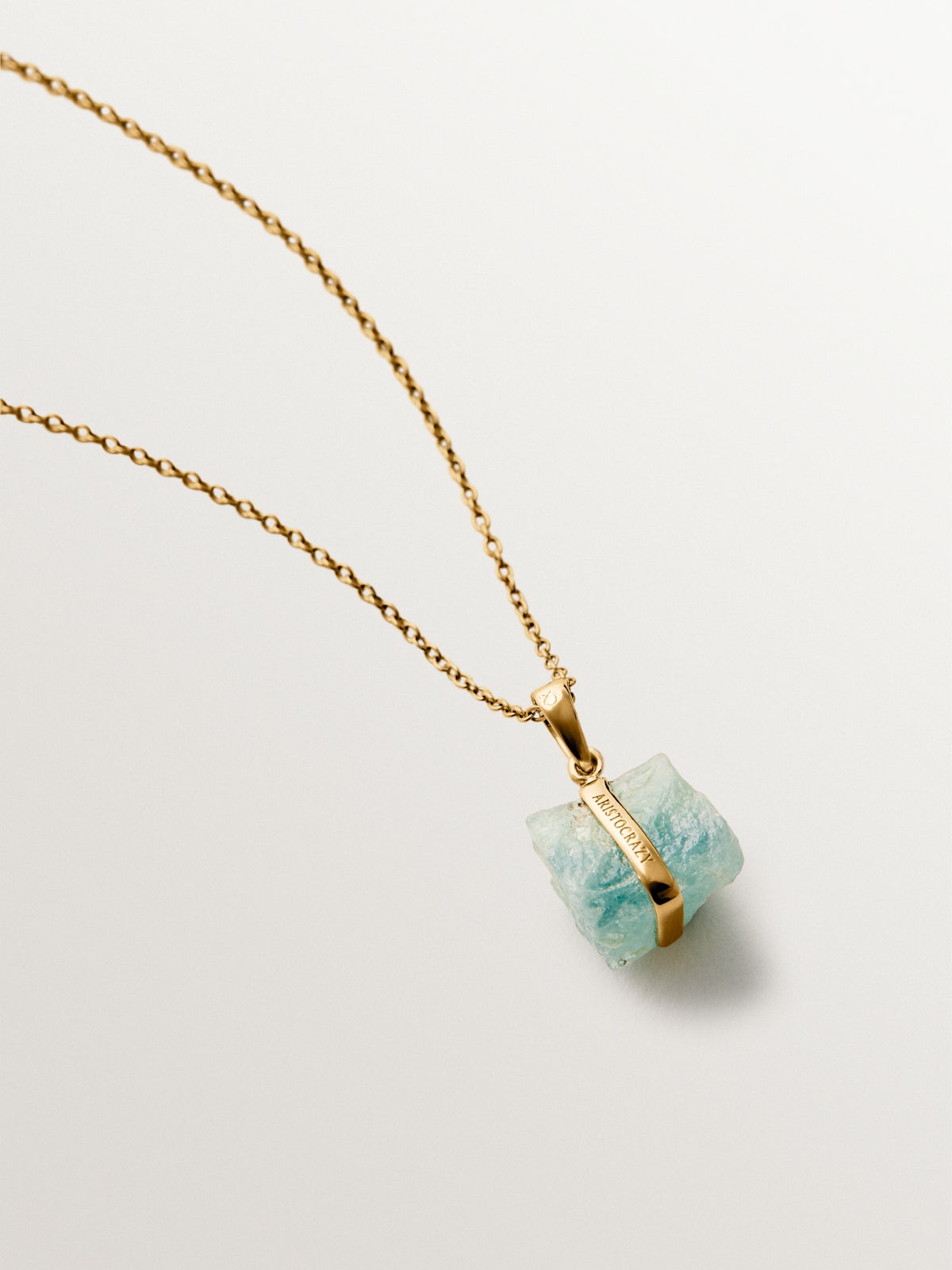 March birthstone charm with aquamarine
