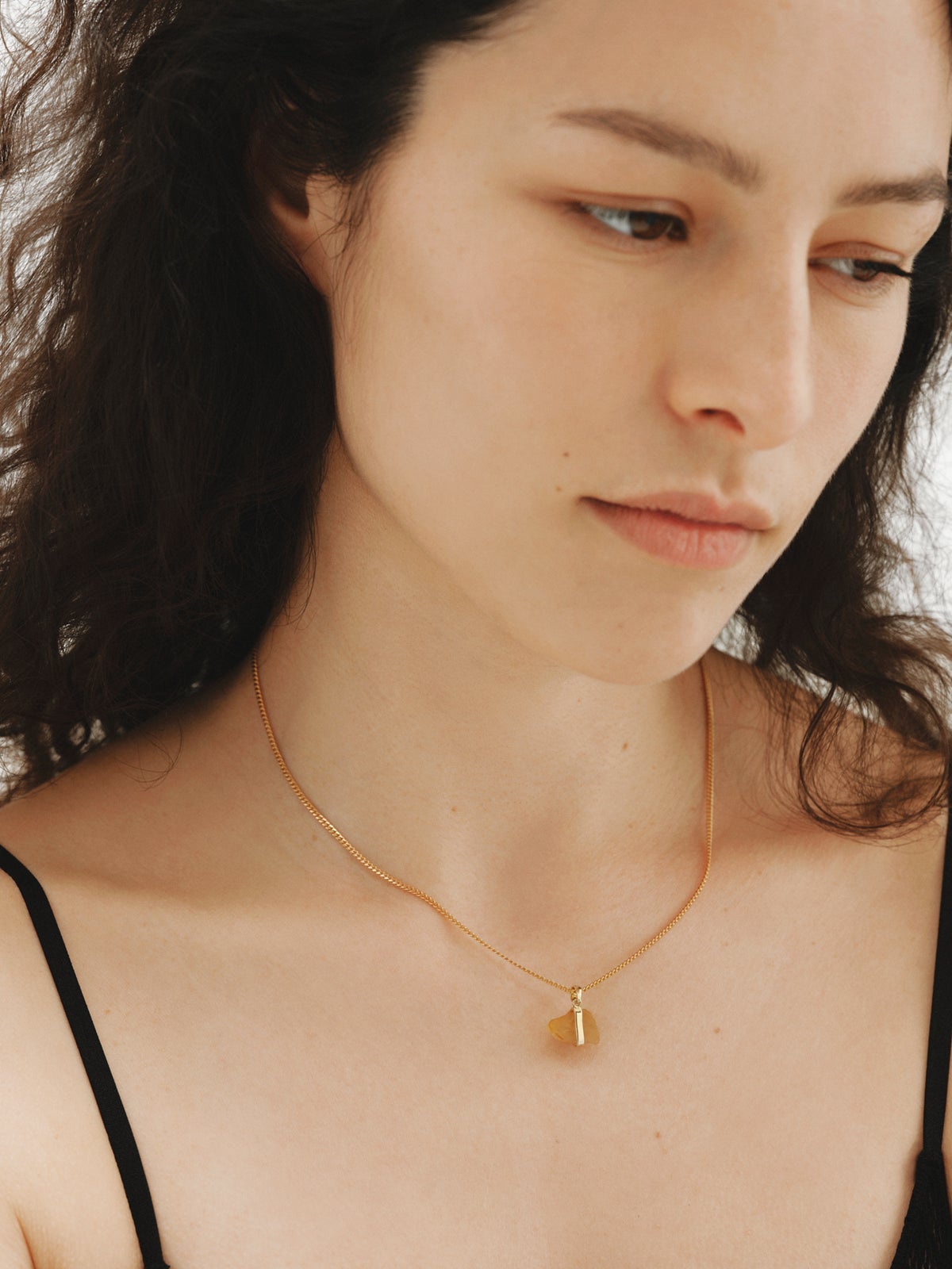 November birthstone charm with yellow citrine