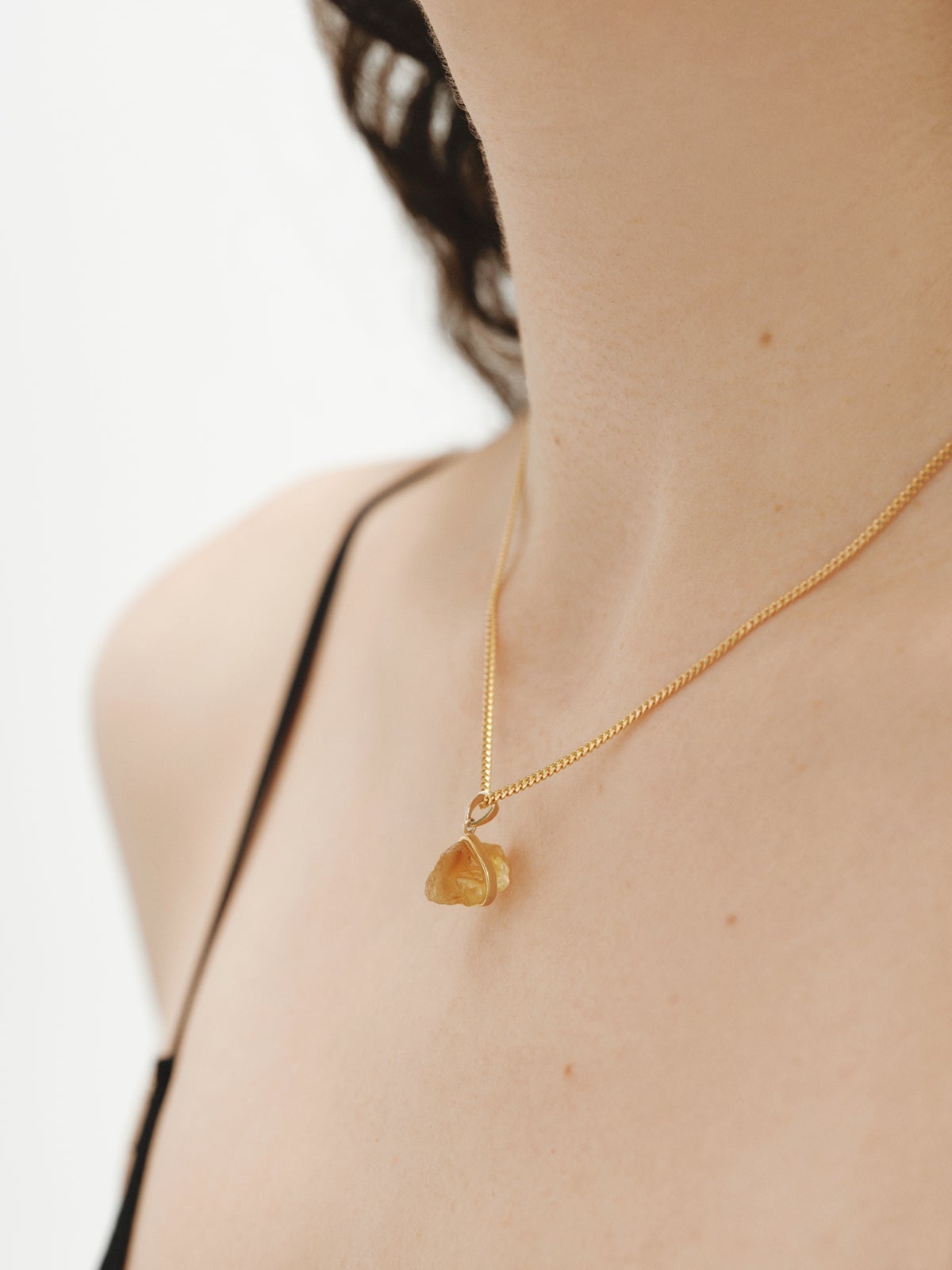 November birthstone charm with yellow citrine