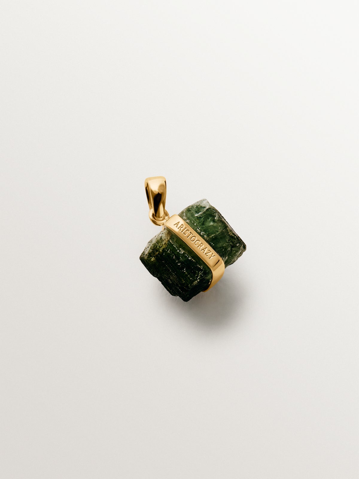 October birthstone charm with green tourmaline