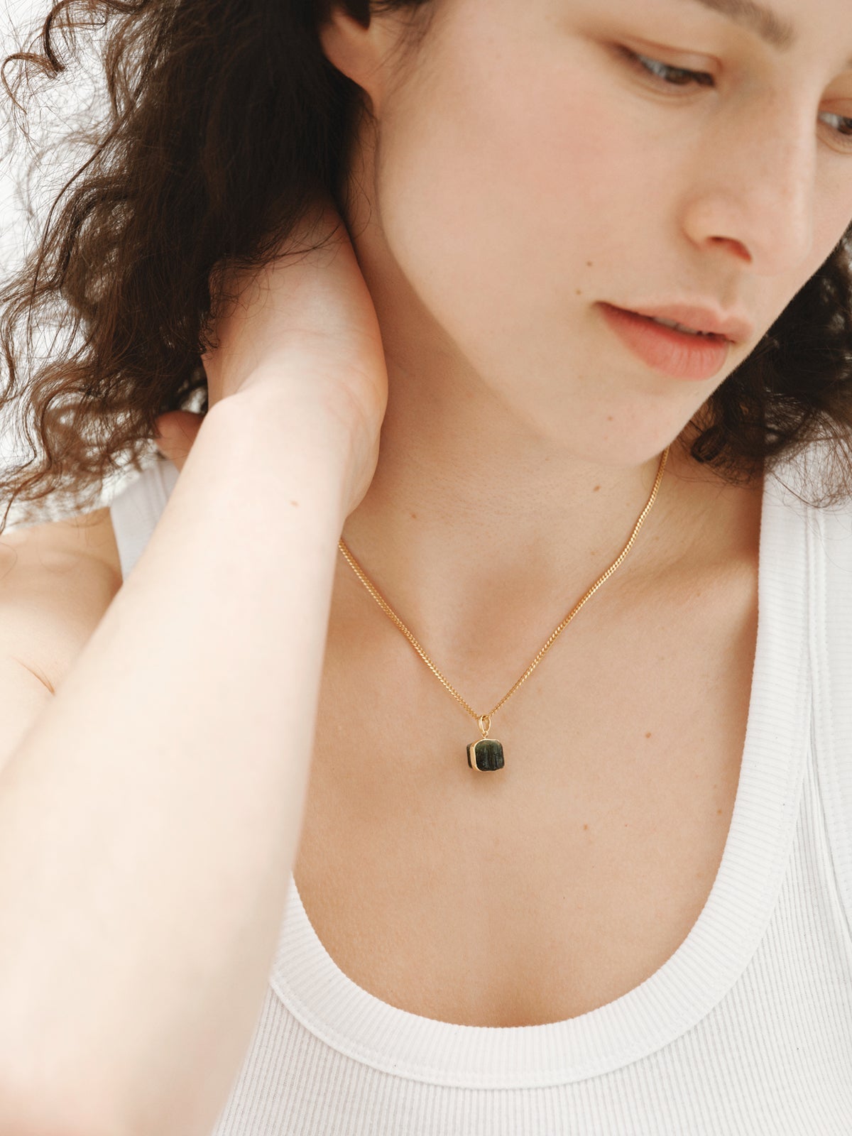 October birthstone charm with green tourmaline