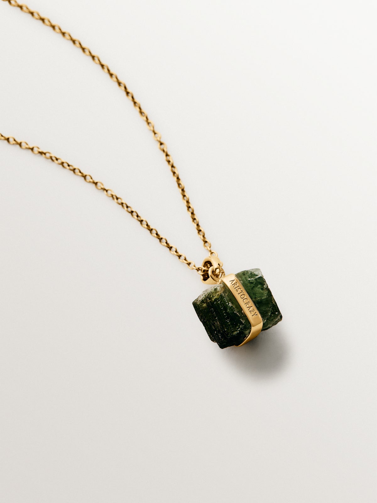 October birthstone charm with green tourmaline