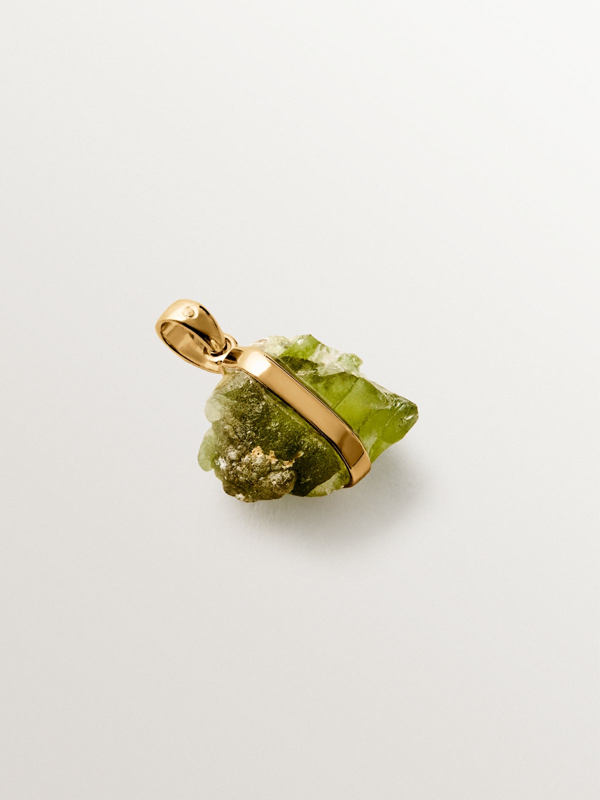 August birthstone charm with green peridot